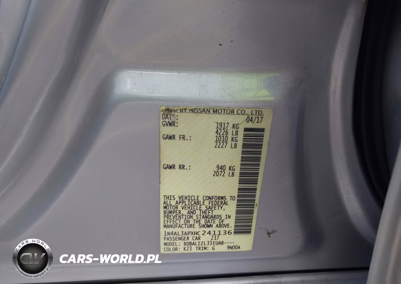 2017 Nissan Altima 2.5 Sv VIN:1N4AL3APXHC241136 - 9