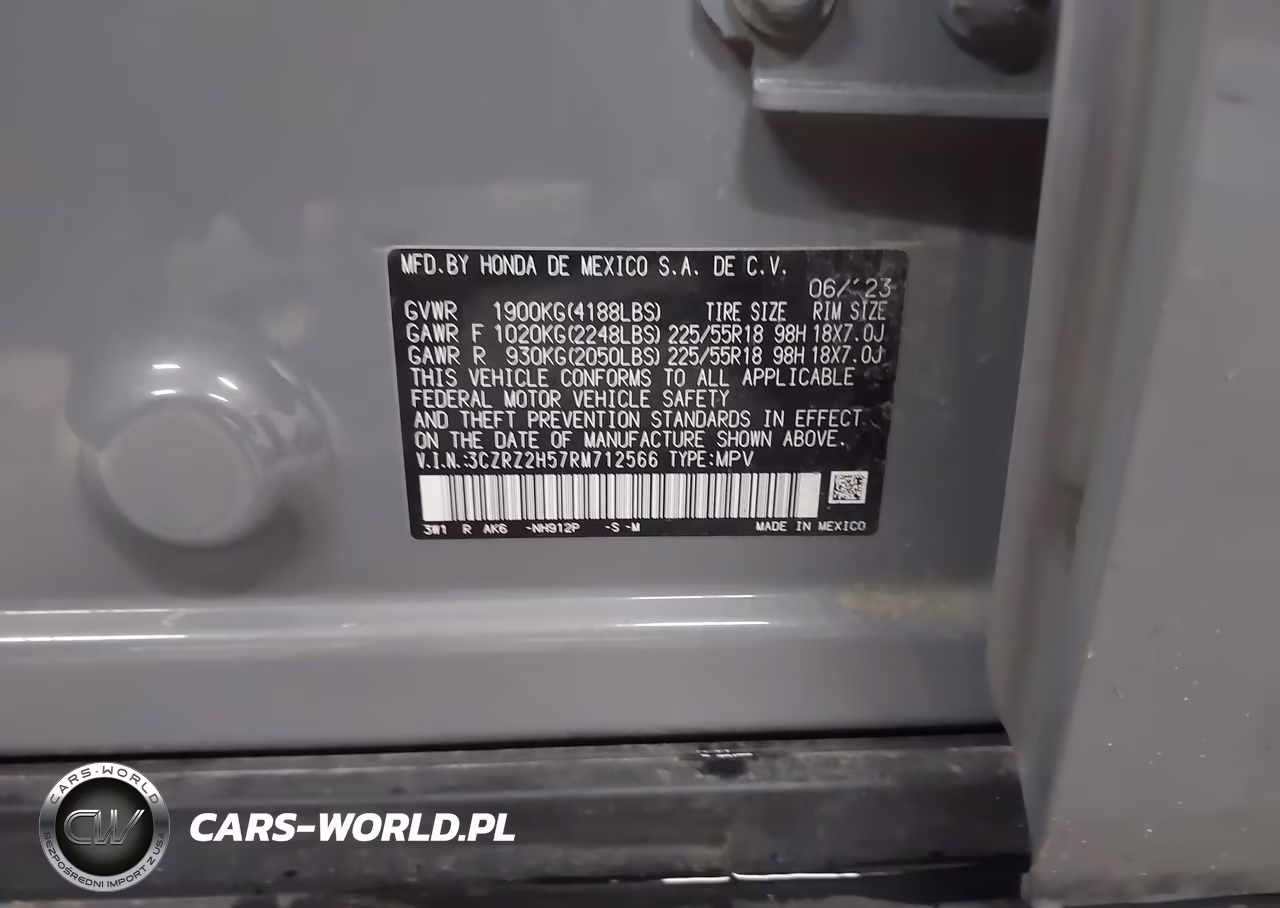 2024 Honda Hr-V Awd Sport-Awd Sport W-O Bsi VIN:3CZRZ2H57RM712566 - 9