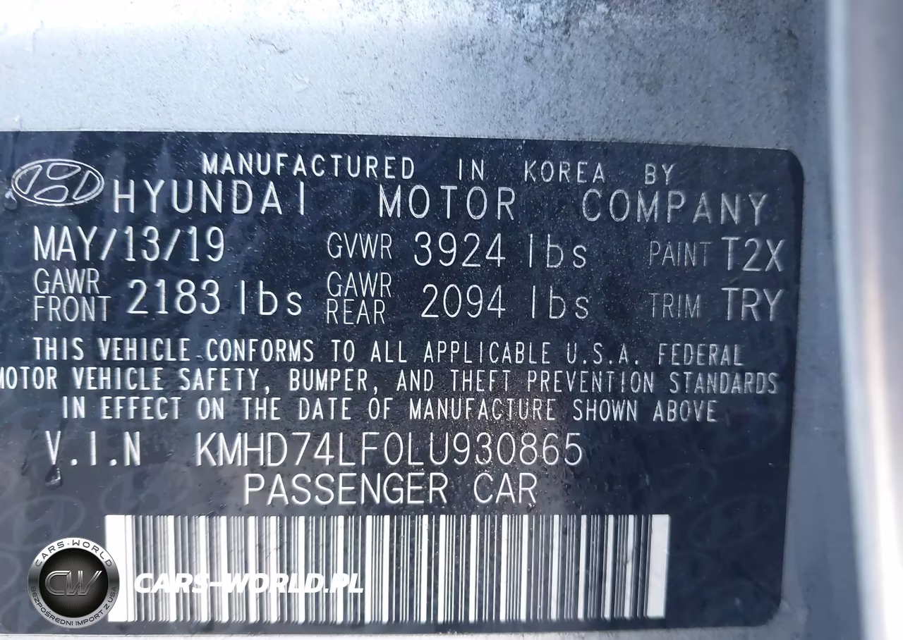 2020 Hyundai Elantra Se VIN:KMHD74LF0LU930865 - 9