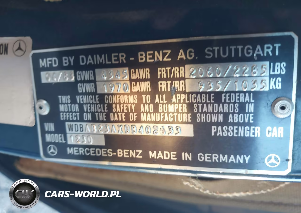 1983 Mercedes-Benz 240 D VIN:WDBAB23AXDB402633 - 9