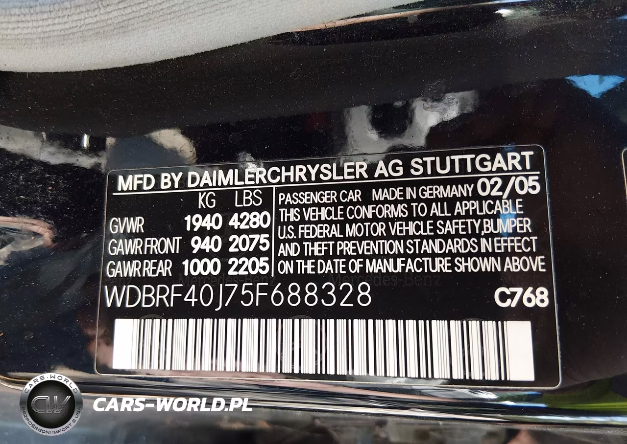 2005 Mercedes-Benz C 230 Kompressor Sport VIN:WDBRF40J75F688328 - 9