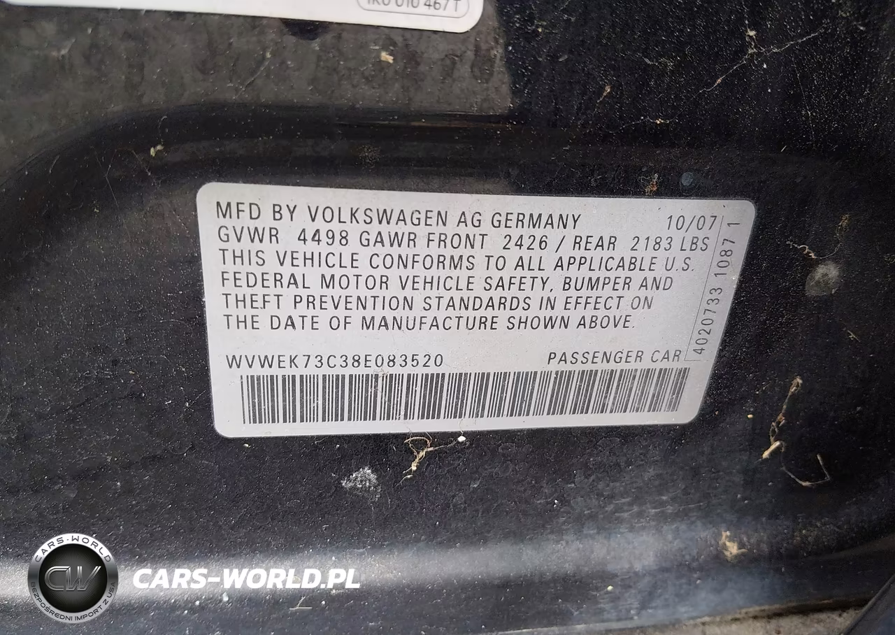 2008 Volkswagen Passat Lux VIN:WVWEK73C38E083520 - 9