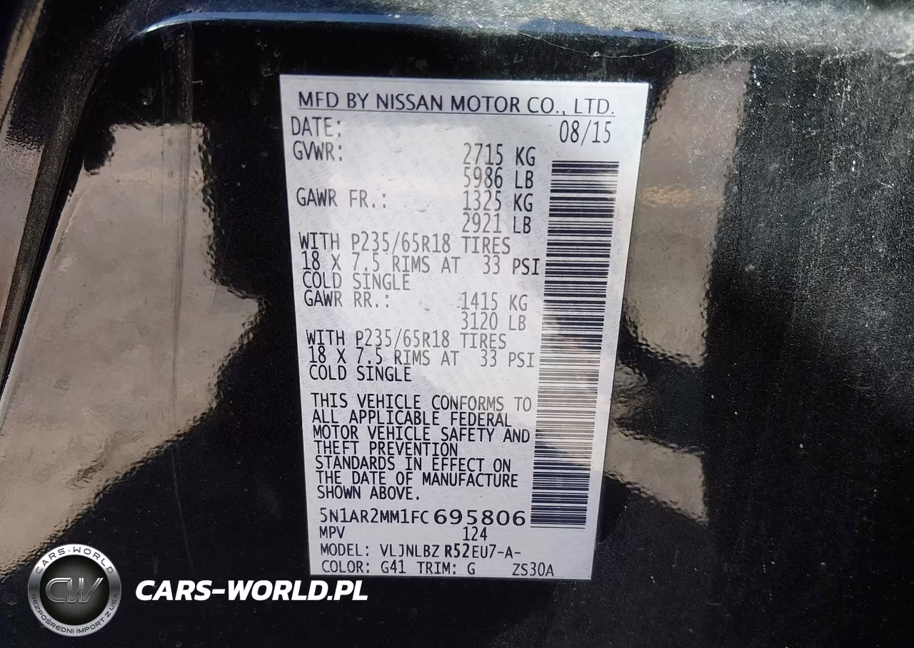 2015 Nissan Pathfinder S VIN:5N1AR2MM1FC695806 - 9
