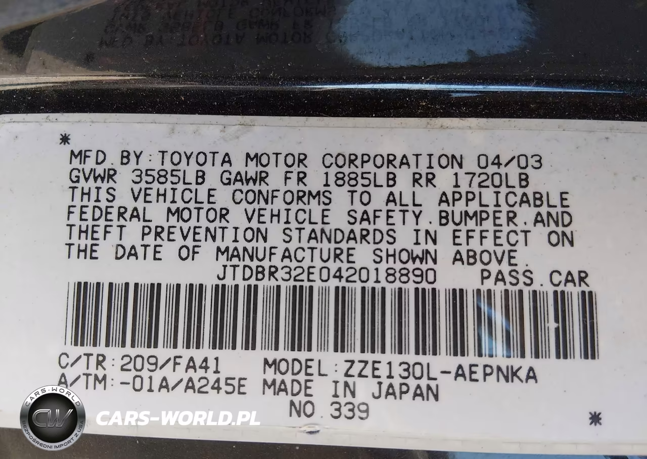 2004 Toyota Corolla Le VIN:JTDBR32E042018890 - 9