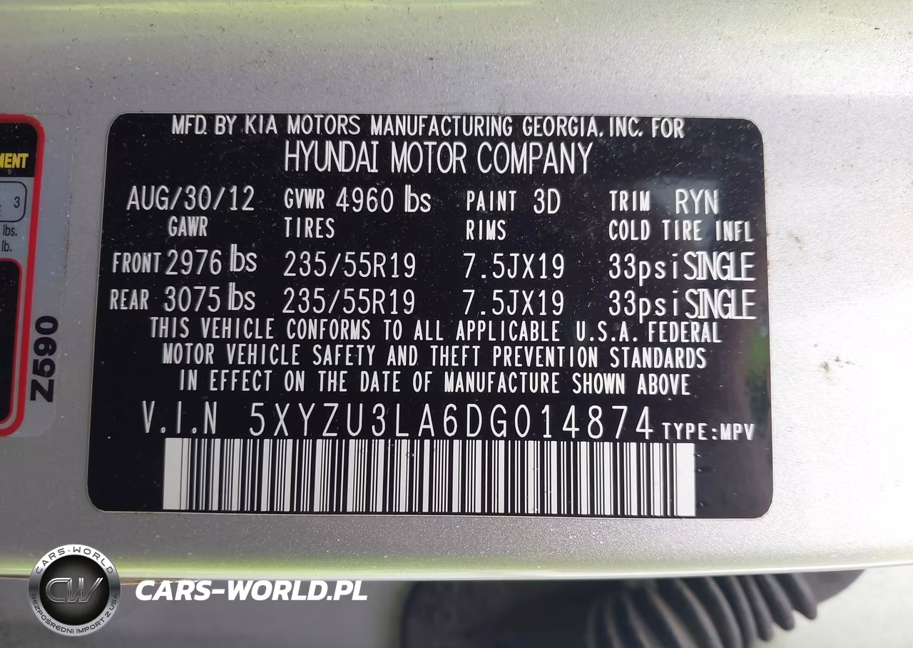 2013 Hyundai Santa Fe Sport 2.0T VIN:5XYZU3LA6DG014874 - 9