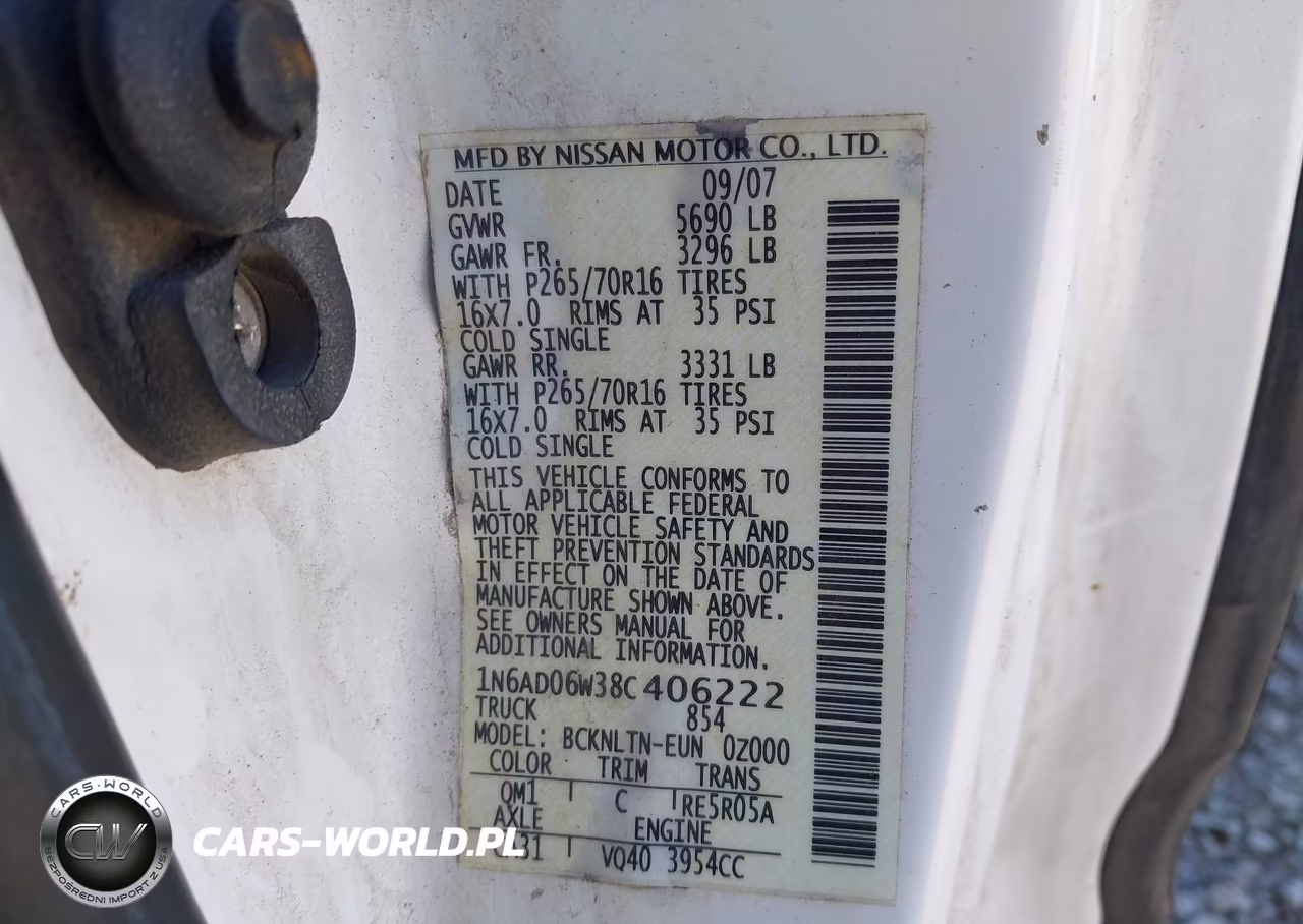 2008 Nissan Frontier Se VIN:1N6AD06W38C406222 - 9