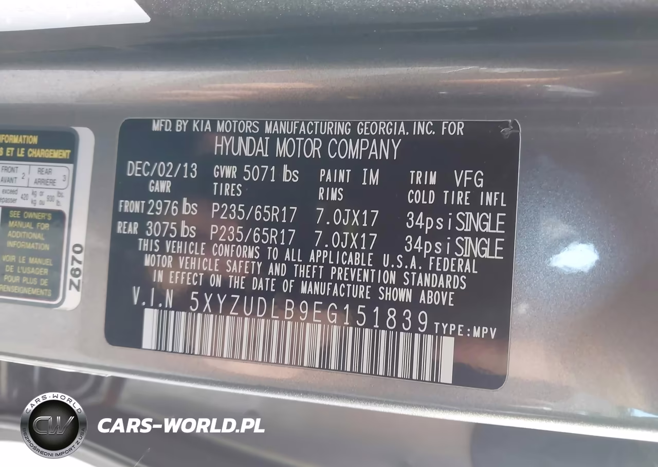 2014 Hyundai Santa Fe Sport 2.4L VIN:5XYZUDLB9EG151839 - 9