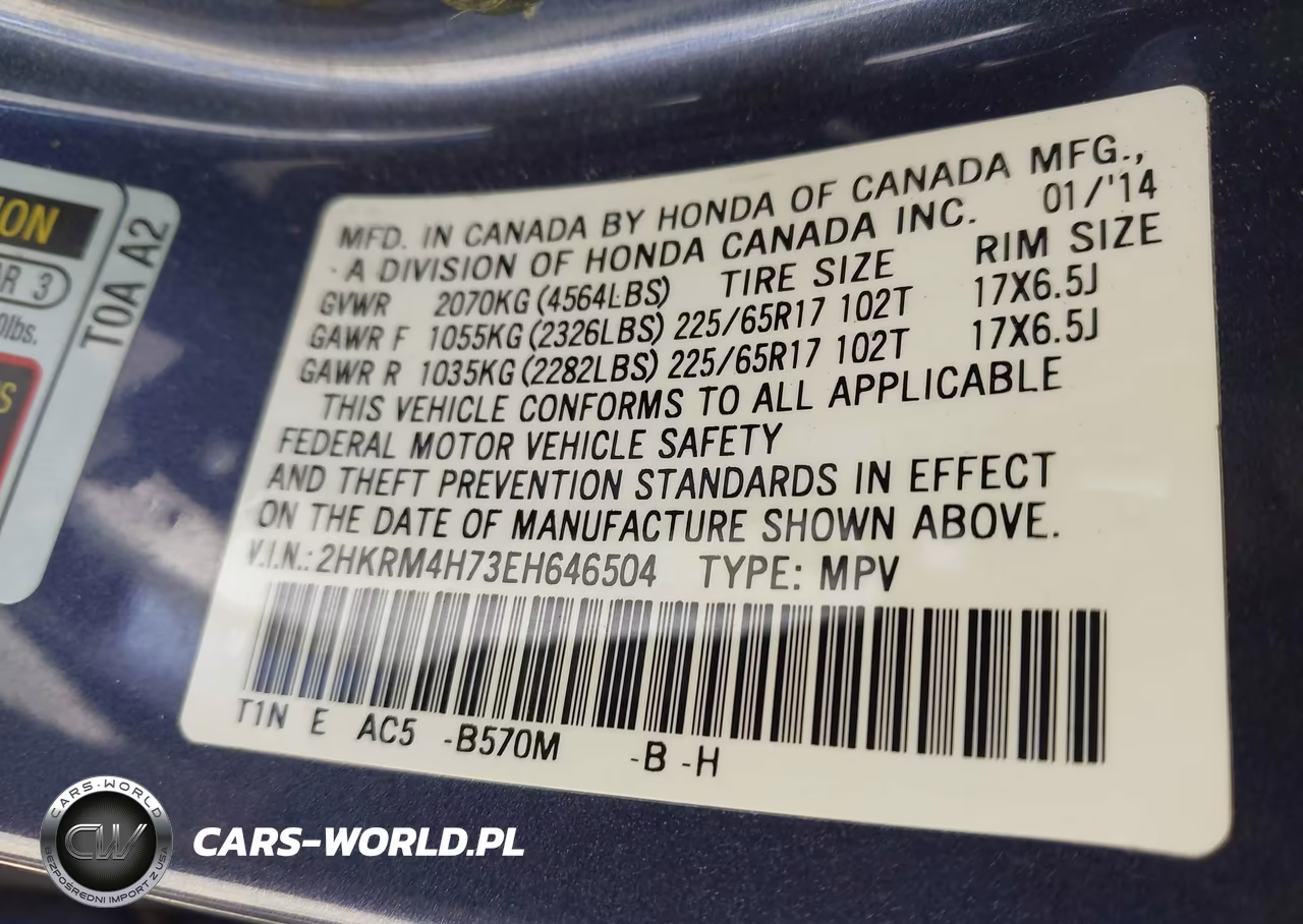 2014 Honda Cr-V Ex-L VIN:2HKRM4H73EH646504 - 9