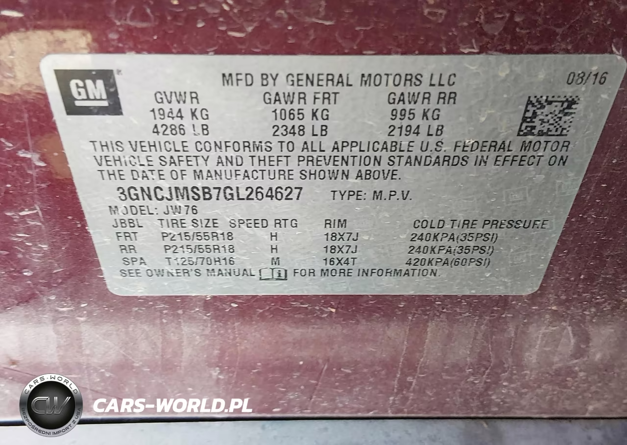 2016 Chevrolet Trax Ltz VIN:3GNCJMSB7GL264627 - 9