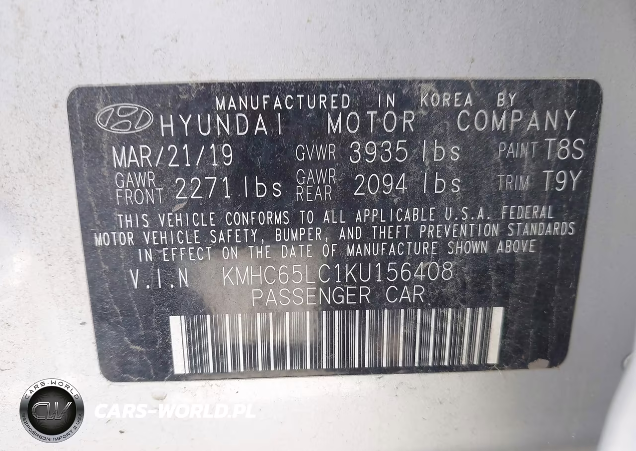 2019 Hyundai Ioniq Hybrid Blue VIN:KMHC65LC1KU156408 - 9