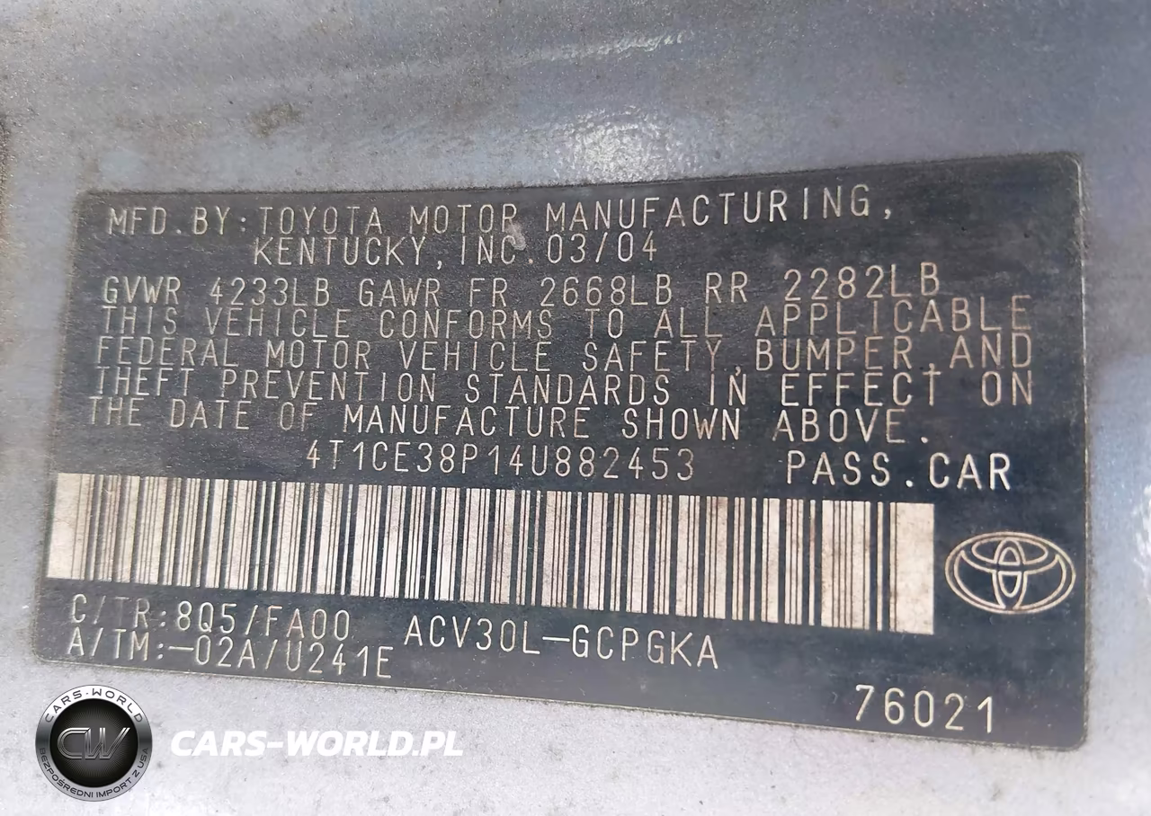2004 Toyota Camry Solara Sle VIN:4T1CE38P14U882453 - 9