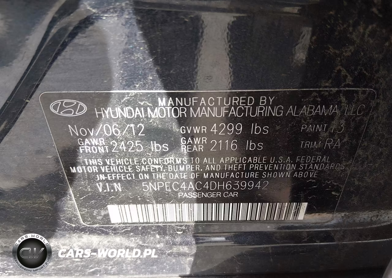 2013 Hyundai Sonata Se VIN:5NPEC4AC4DH639942 - 9