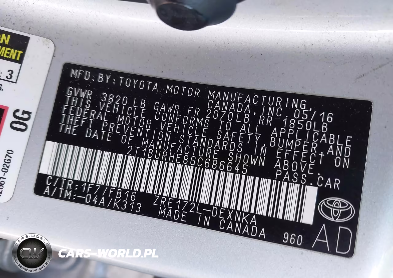 2016 Toyota Corolla Le VIN:2T1BURHE8GC686645 - 9