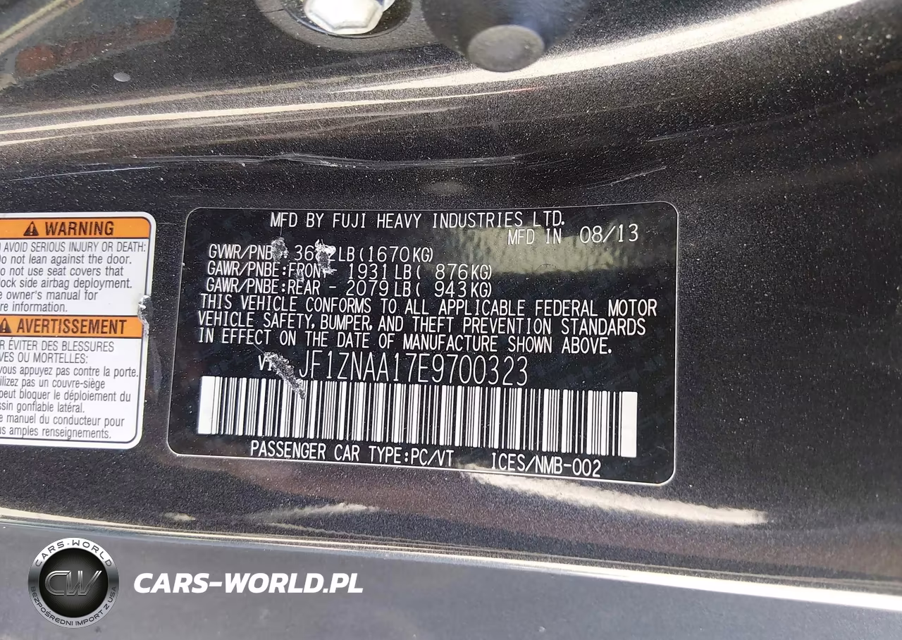 2014 Scion Fr-S VIN:JF1ZNAA17E9700323 - 9