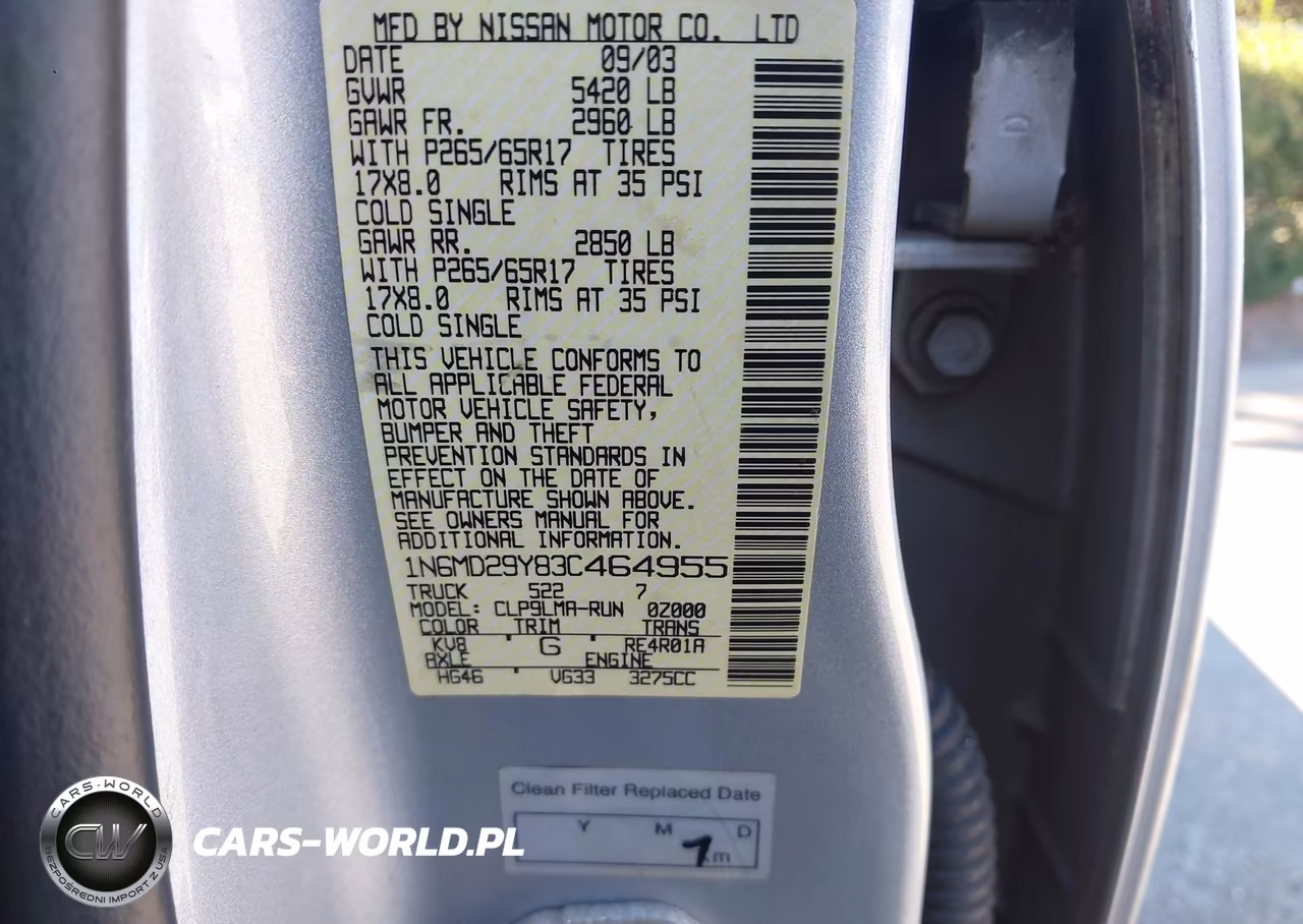 2003 Nissan Frontier Sc-V6 VIN:1N6MD29Y83C464955 - 9