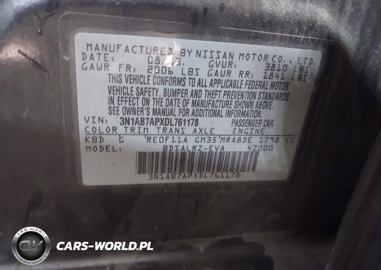 2013 Nissan Sentra Sr VIN:3N1AB7APXDL761178 - 9