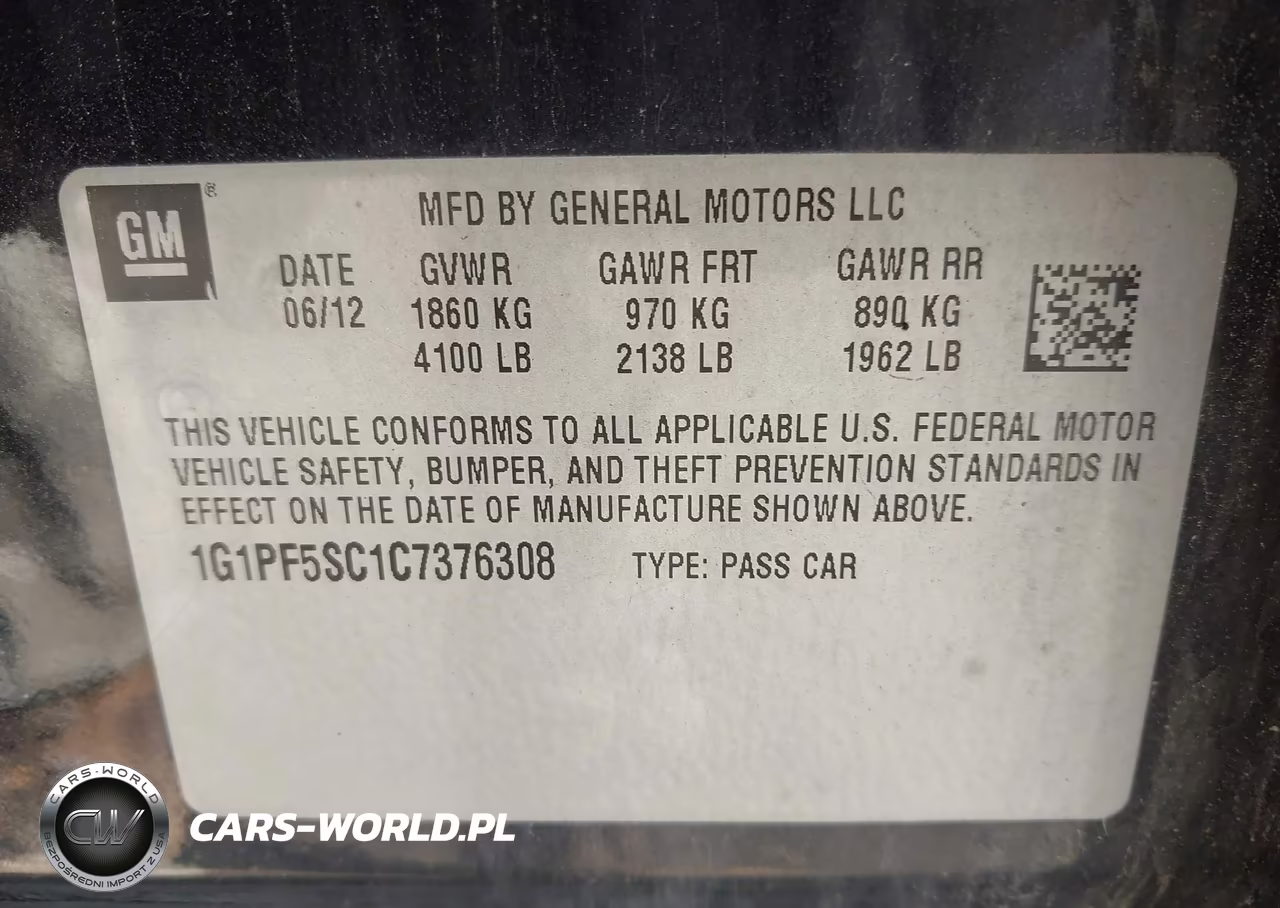 2012 Chevrolet Cruze 1Lt VIN:1G1PF5SC1C7376308 - 9