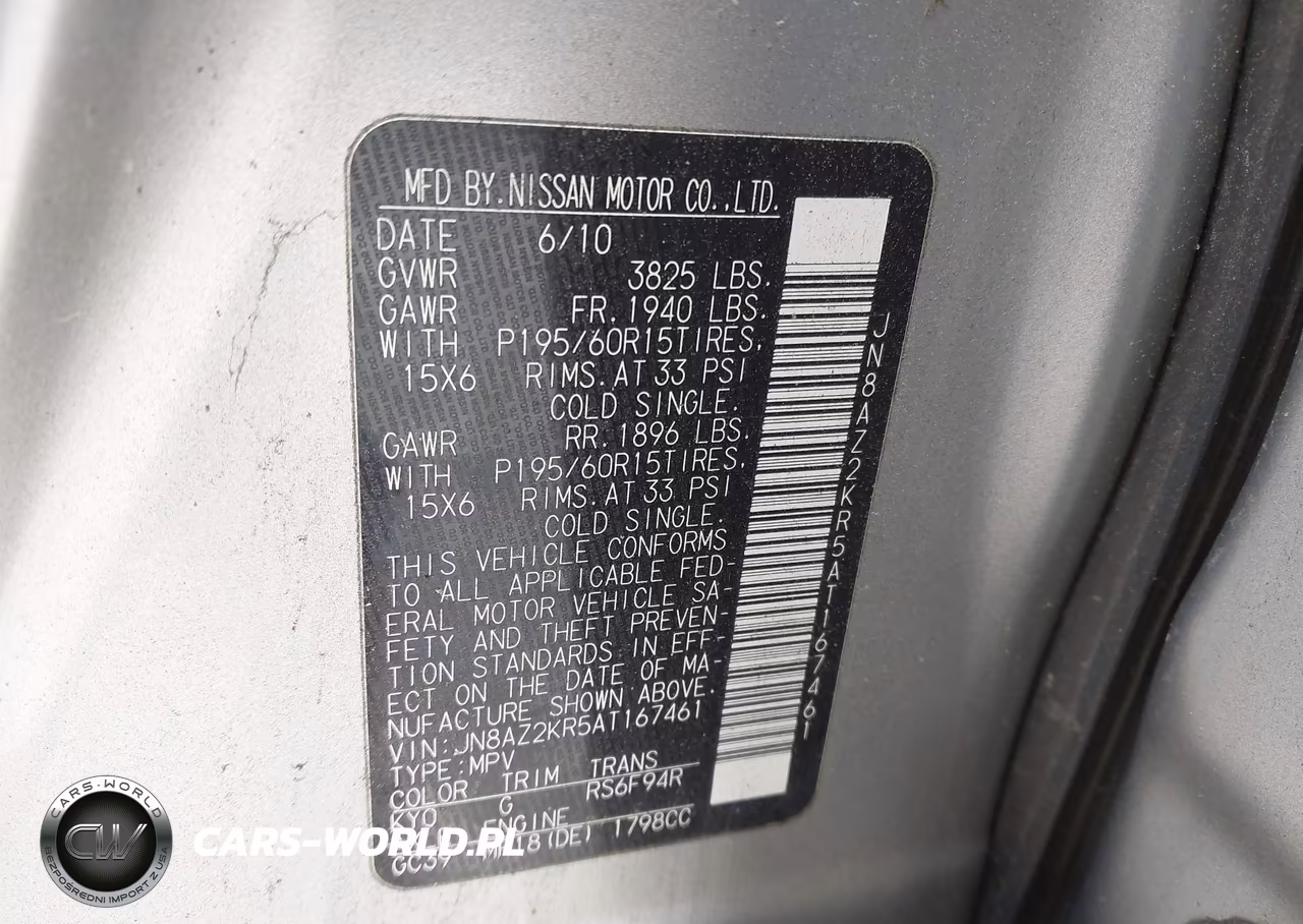 2010 Nissan Cube 1.8 VIN:JN8AZ2KR5AT167461 - 9