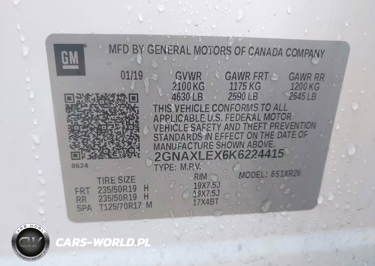 2019 Chevrolet Equinox Lt VIN:2GNAXLEX6K6224415 - 9