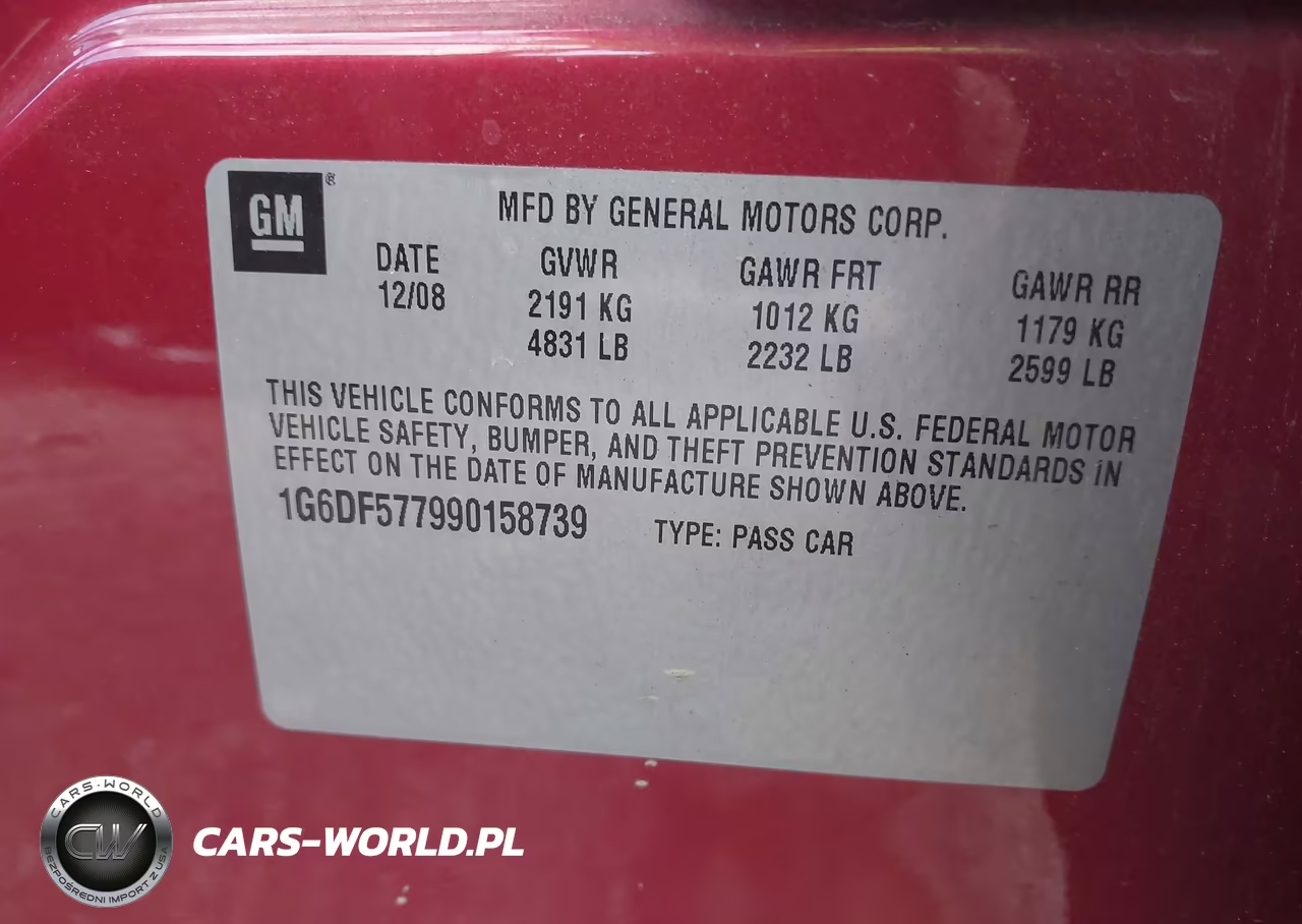 2009 Cadillac Cts Standard VIN:1G6DF577990158739 - 9