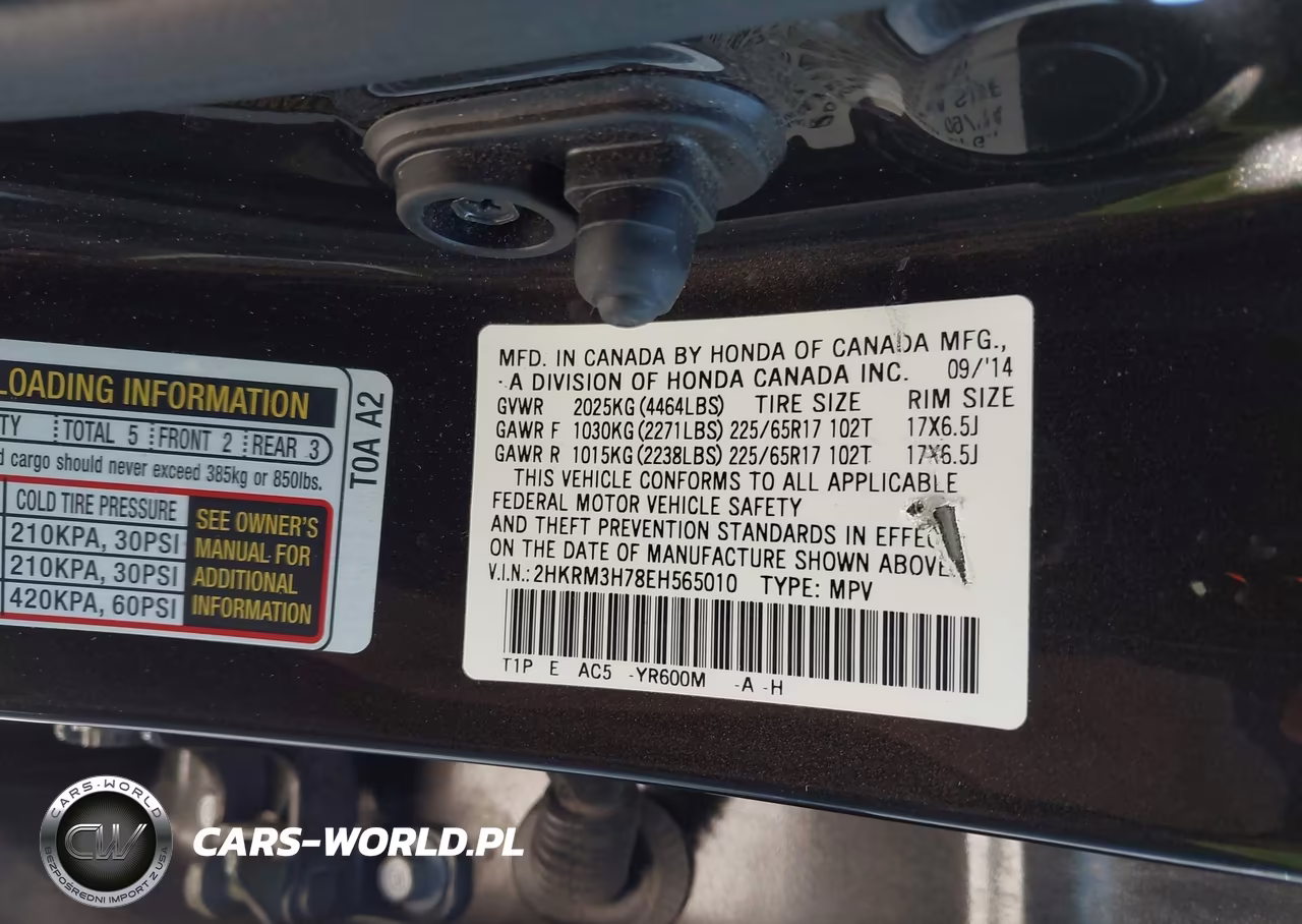 2014 Honda Cr-V Ex-L VIN:2HKRM3H78EH565010 - 9
