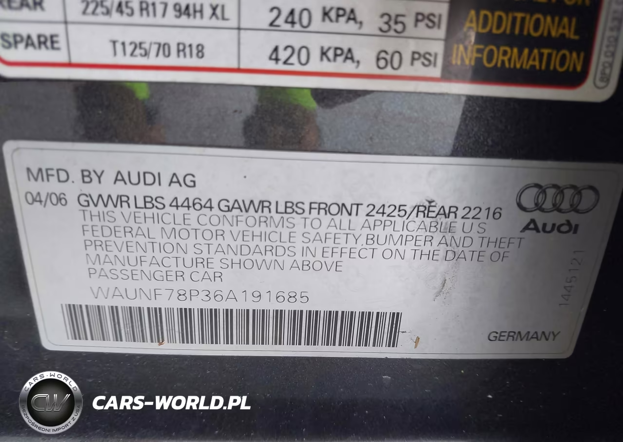 2006 Audi A3 2.0T VIN:WAUNF78P36A191685 - 9