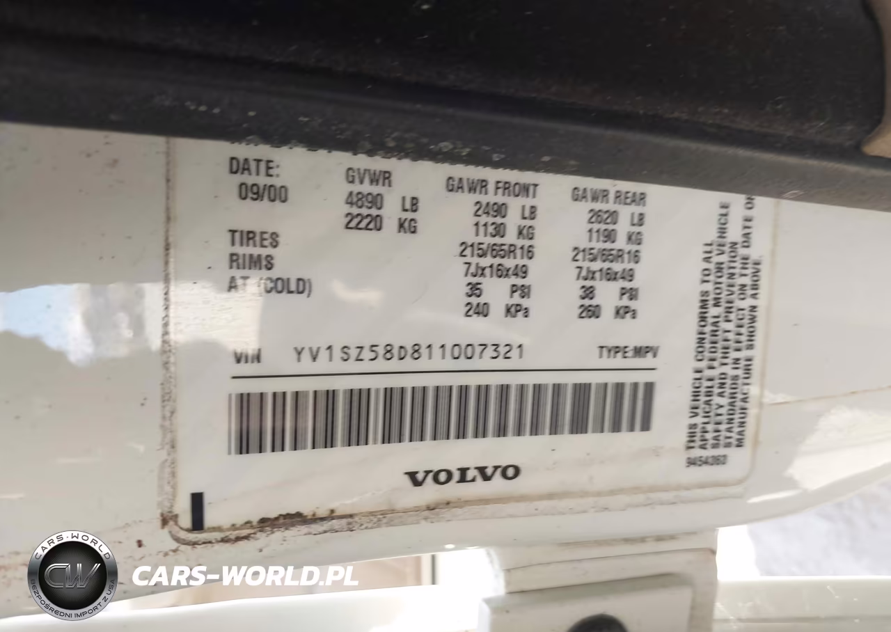 2001 Volvo V70 Xc VIN:YV1SZ58D811007321 - 9