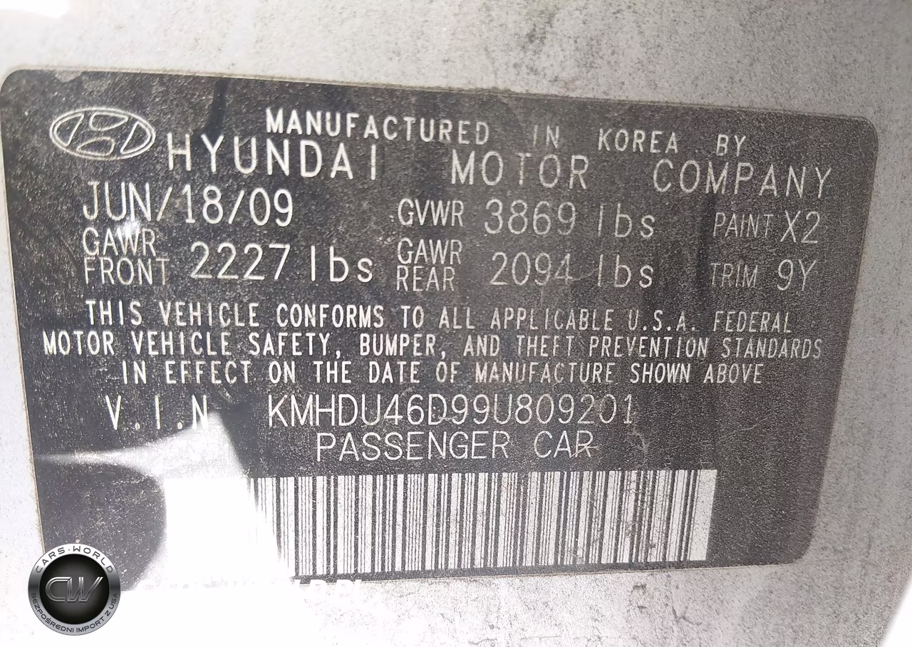 2009 Hyundai Elantra Gls-Se VIN:KMHDU46D99U809201 - 9
