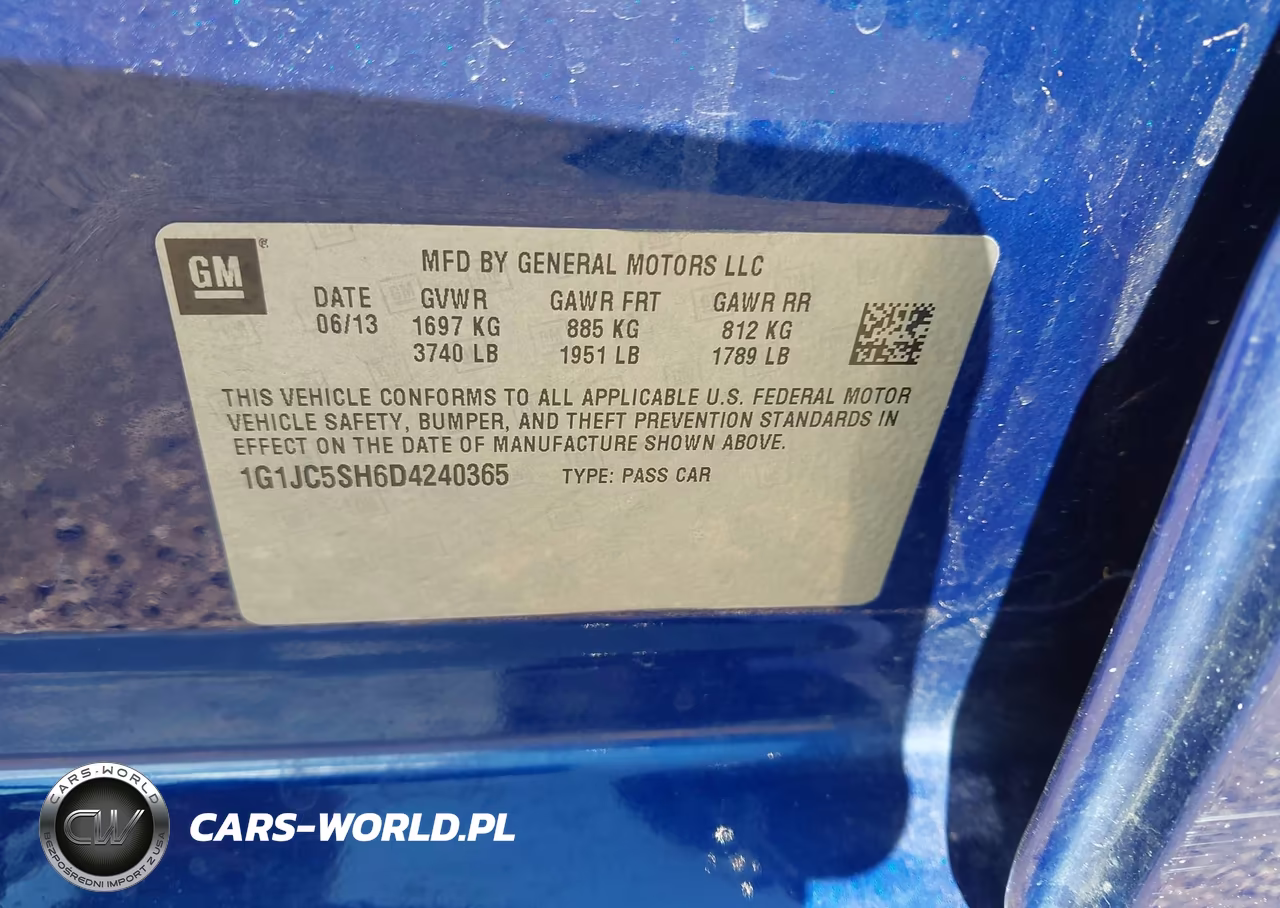2013 Chevrolet Sonic Lt Auto VIN:1G1JC5SH6D4240365 - 9