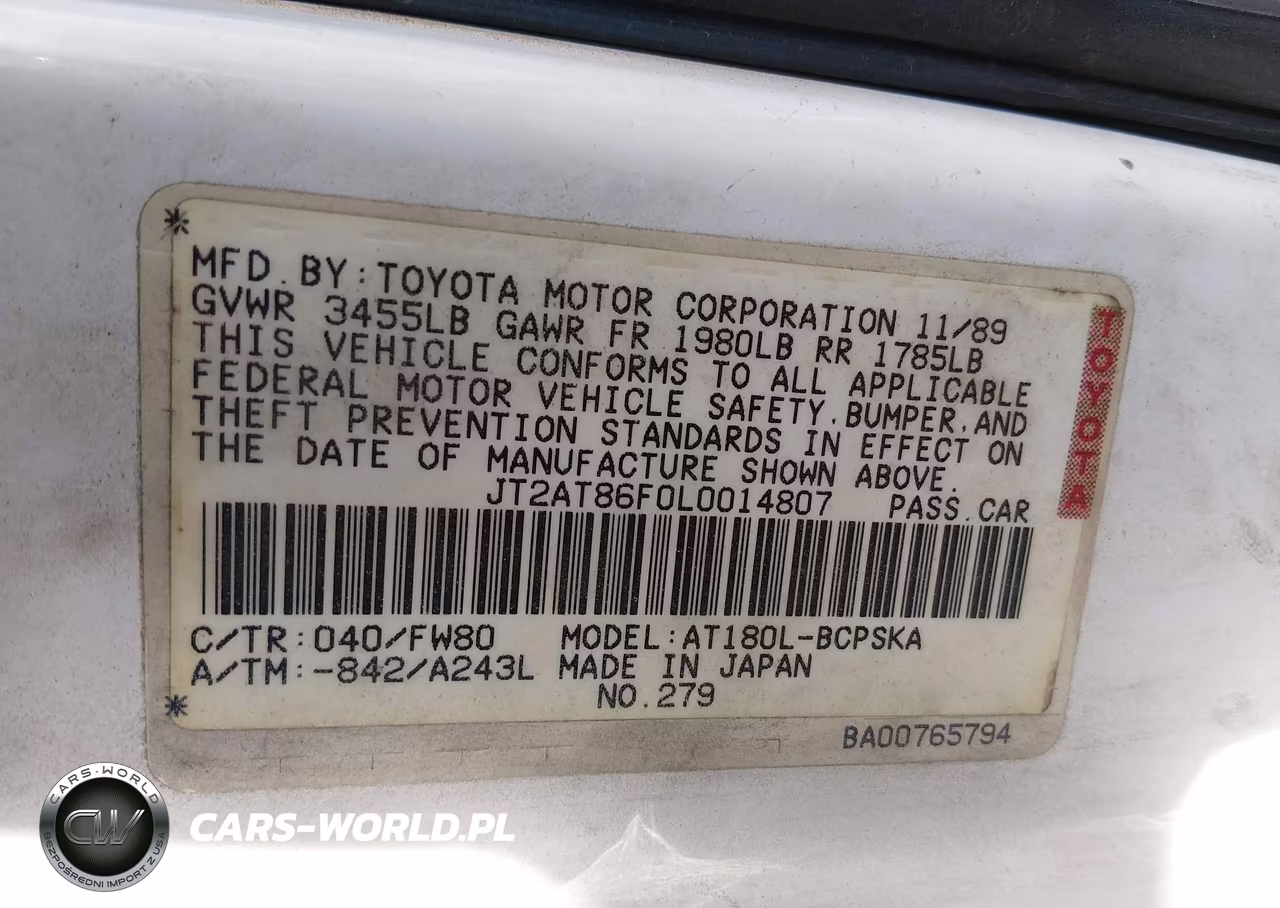 1990 Toyota Celica St VIN:JT2AT86F0L0014807 - 9