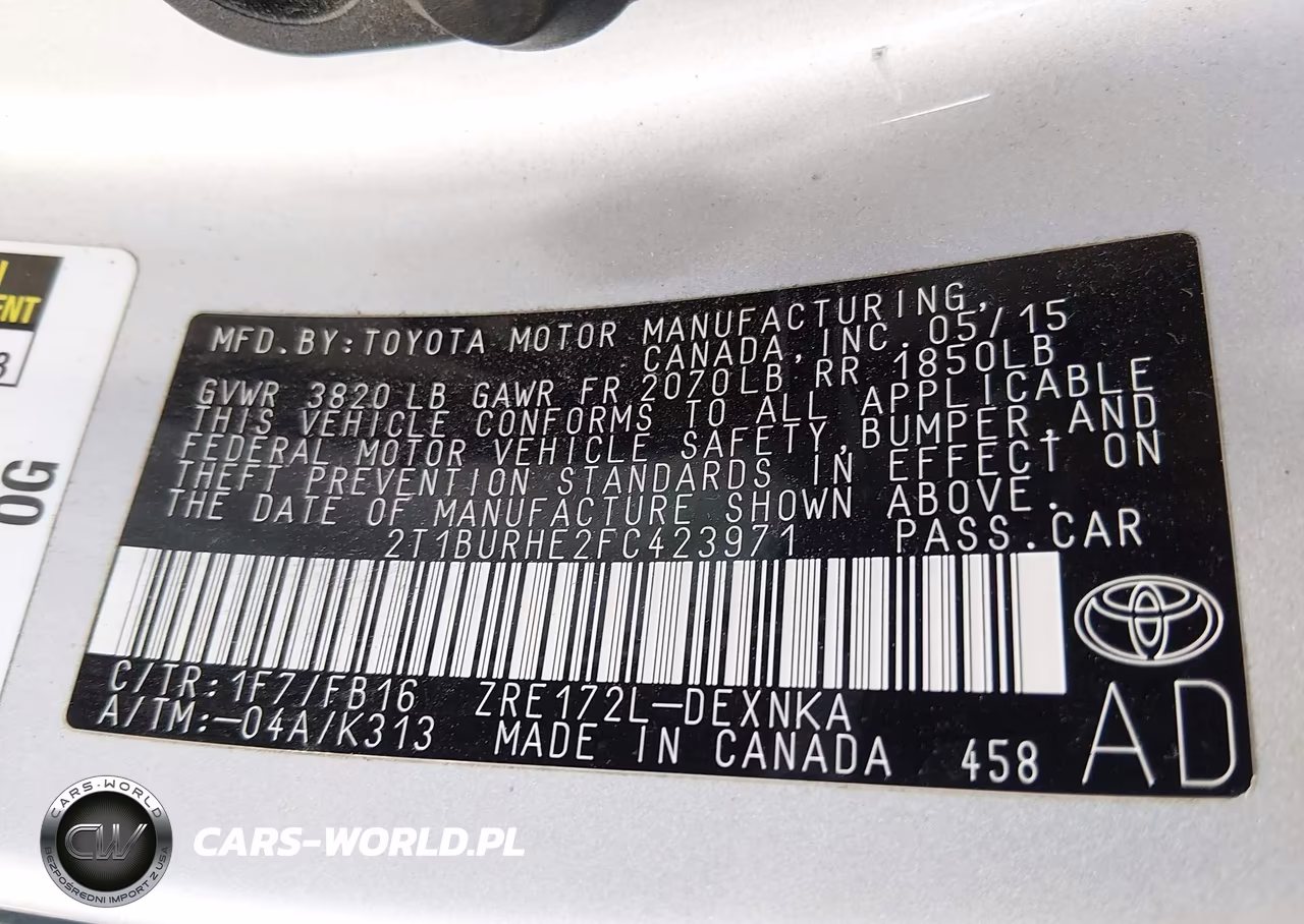 2015 Toyota Corolla Le VIN:2T1BURHE2FC423971 - 9