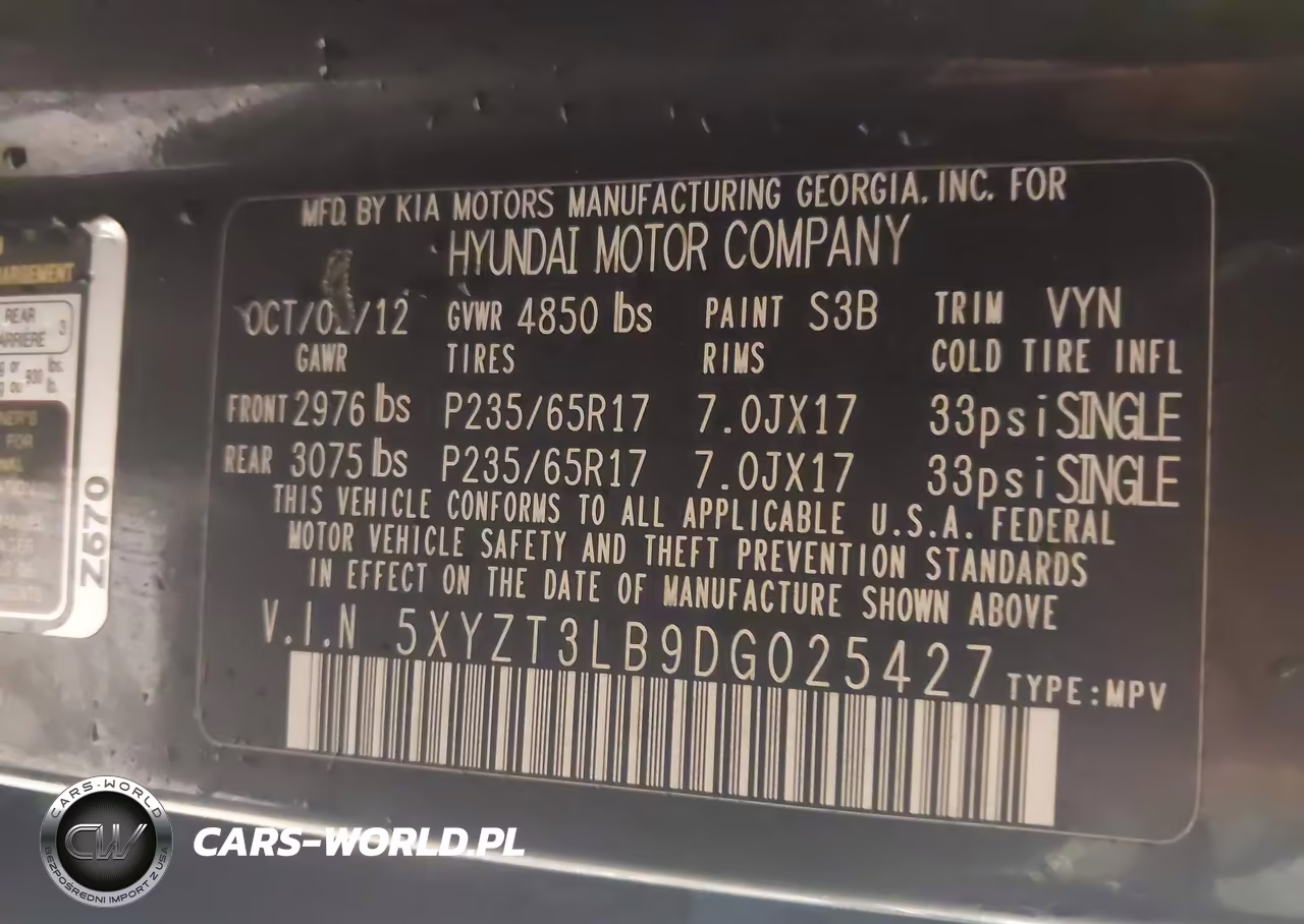 2013 Hyundai Santa Fe Sport VIN:5XYZT3LB9DG025427 - 9