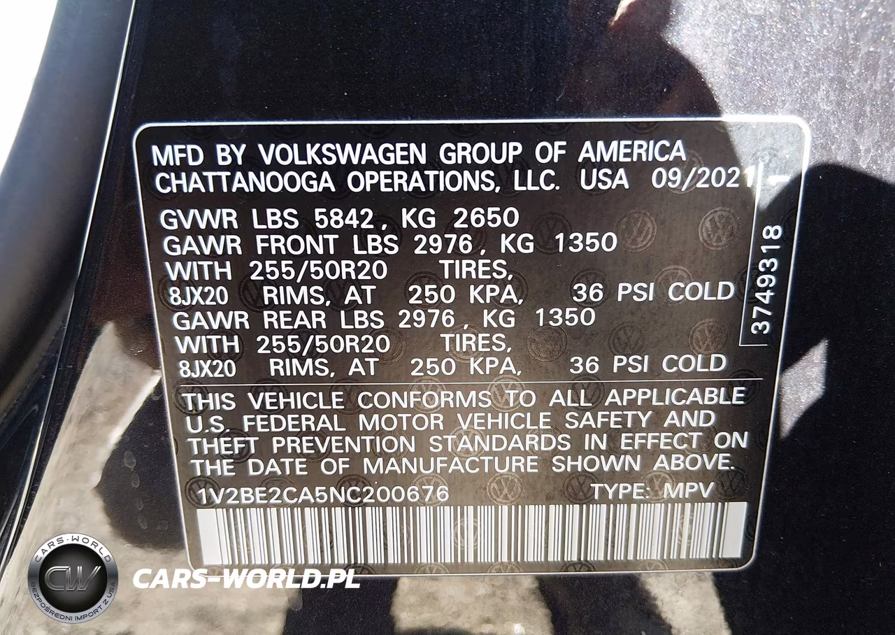2022 Volkswagen Atlas Cross Sport 3.6L V6 Sel VIN:1V2BE2CA5NC200676 - 9
