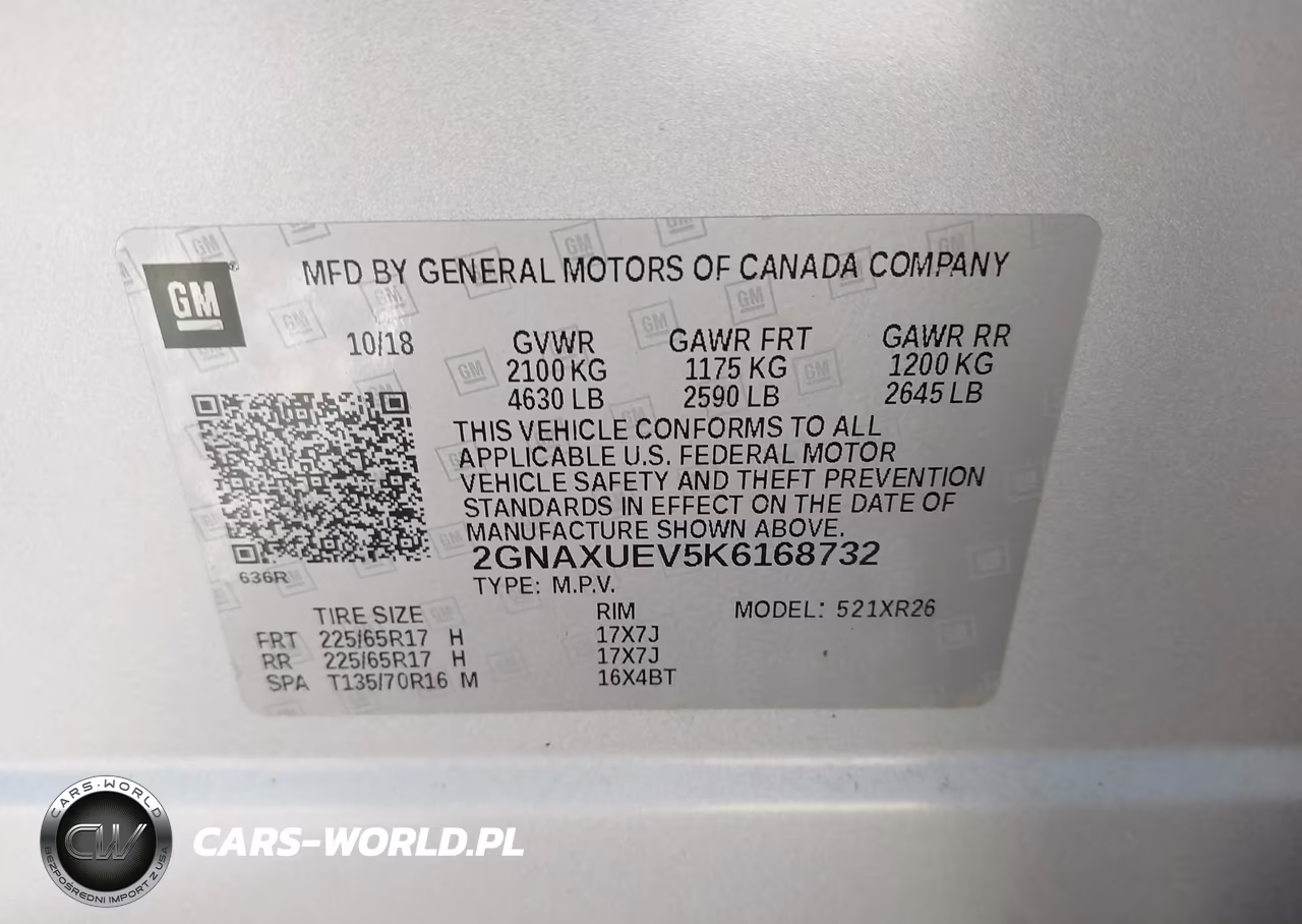 2019 Chevrolet Equinox Lt VIN:2GNAXUEV5K6168732 - 9