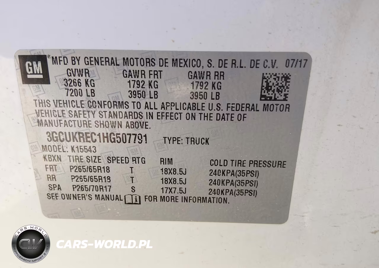 2017 Chevrolet Silverado 1500 2Lt VIN:3GCUKREC1HG507791 - 9