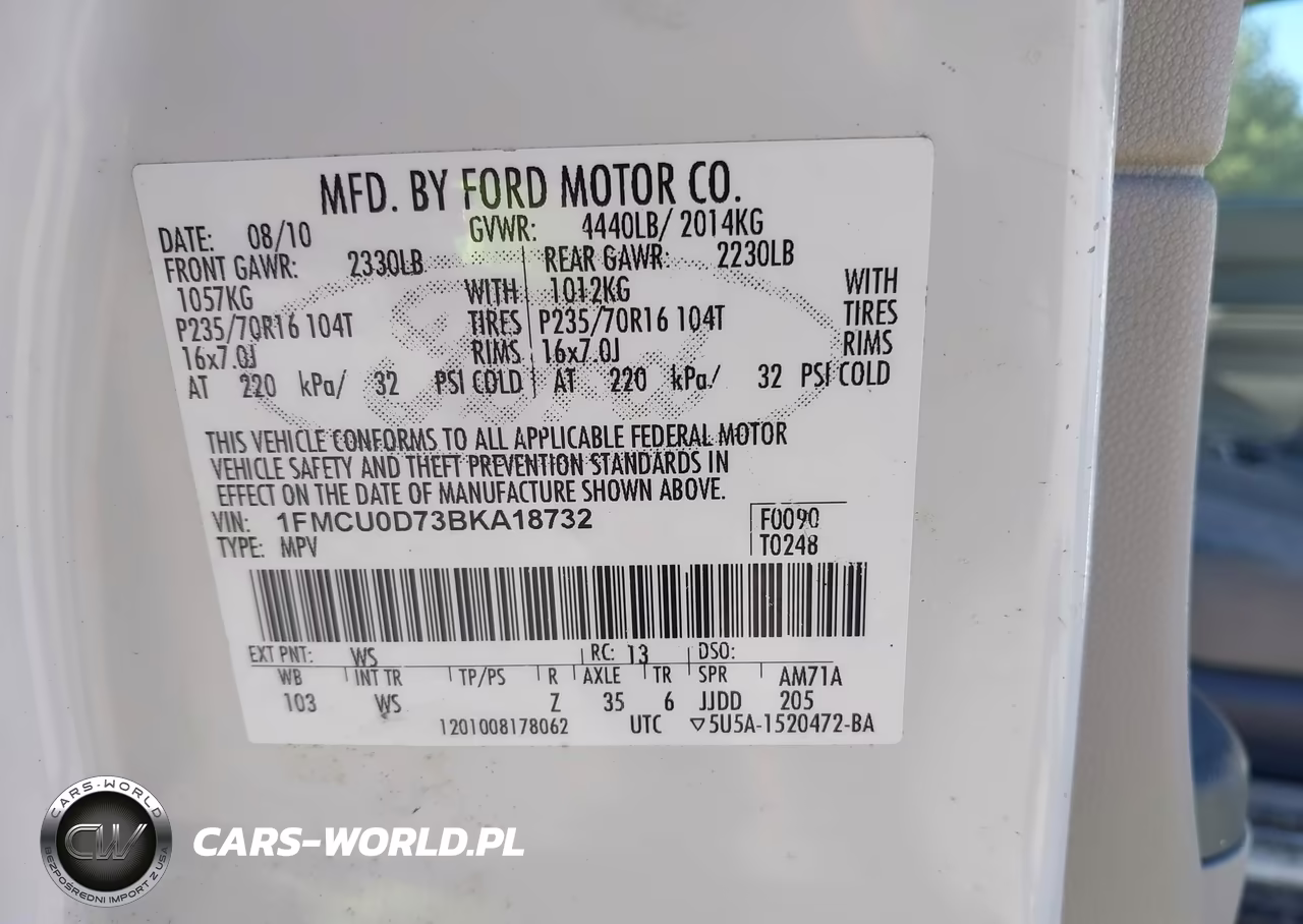 2011 Ford Escape Xlt VIN:1FMCU0D73BKA18732 - 9