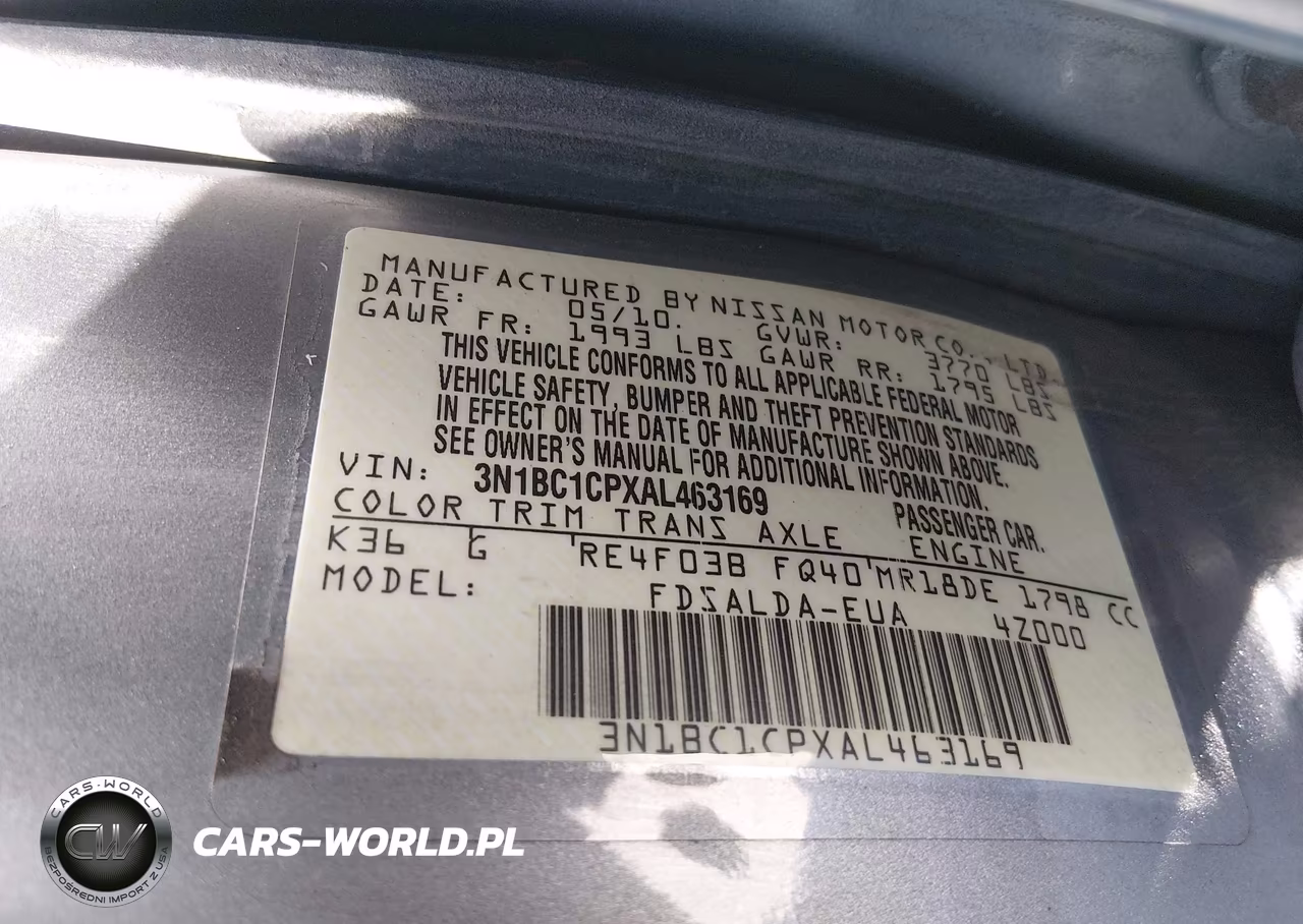 2010 Nissan Versa 1.8S VIN:3N1BC1CPXAL463169 - 9