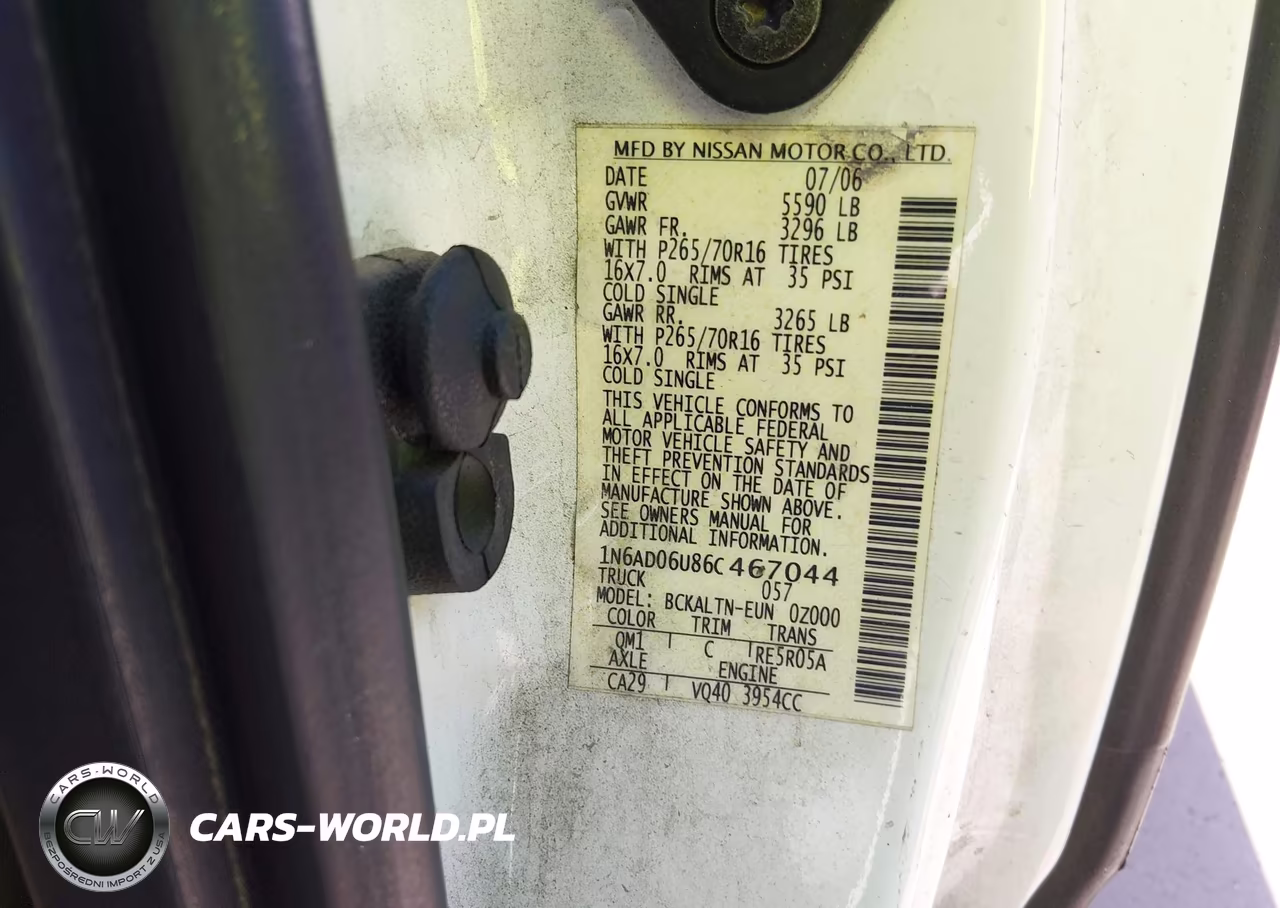 2006 Nissan Frontier Se VIN:1N6AD06U86C467044 - 9