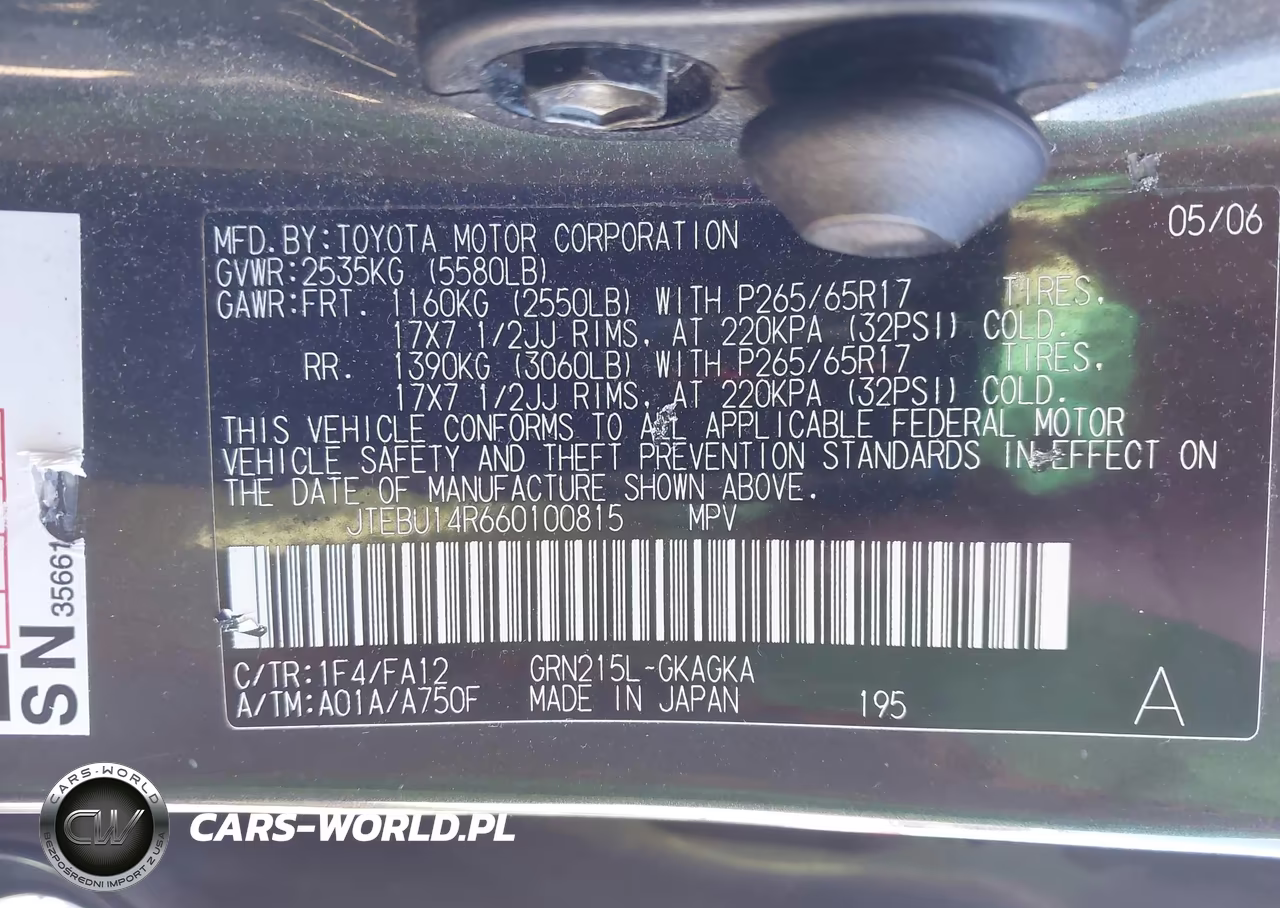 2006 Toyota 4Runner Sr5 V6 VIN:JTEBU14R660100815 - 9