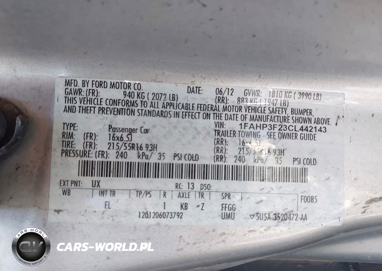 2012 Ford Focus Se VIN:1FAHP3F23CL442143 - 9