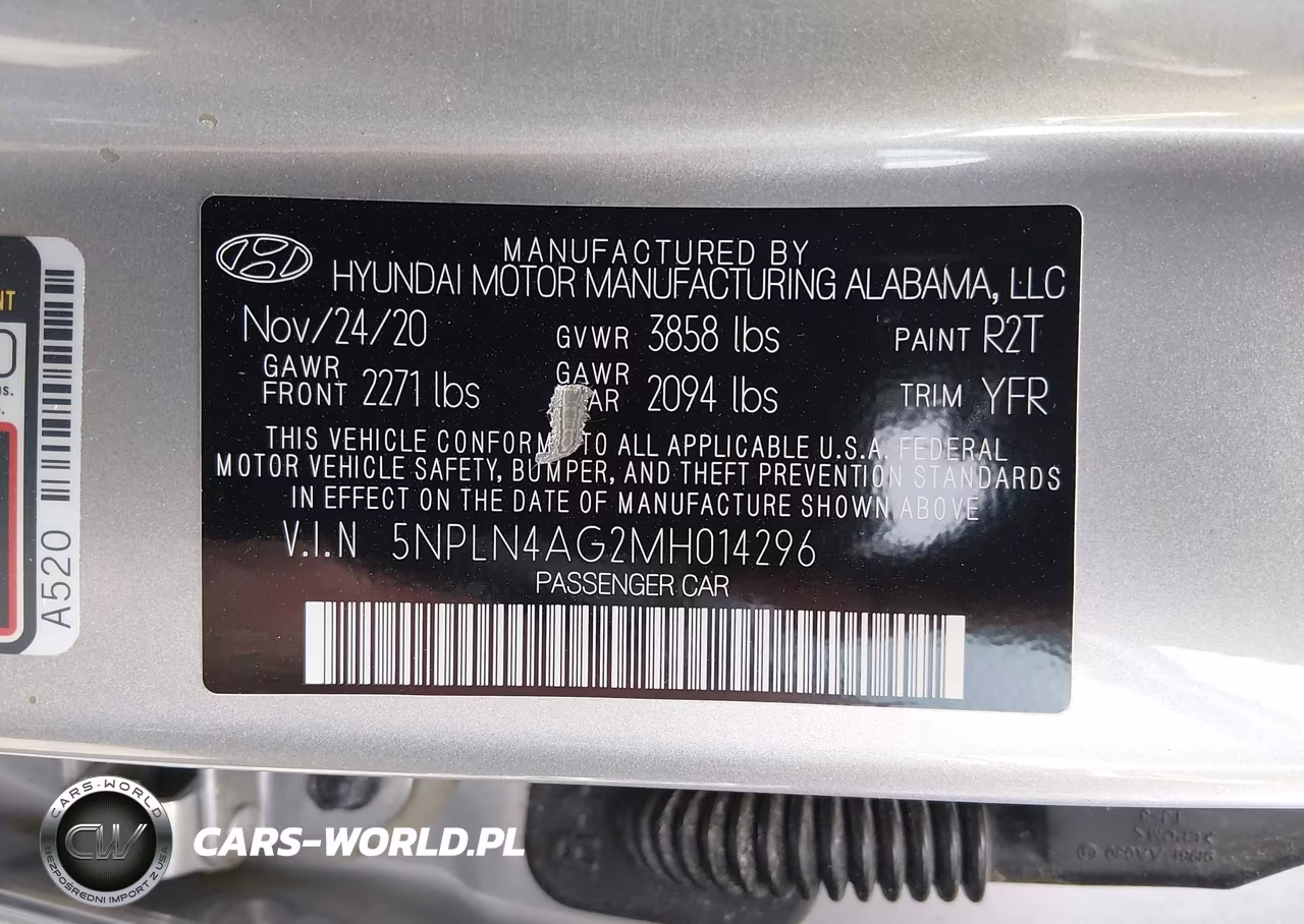 2021 Hyundai Elantra Sel VIN:5NPLN4AG2MH014296 - 9