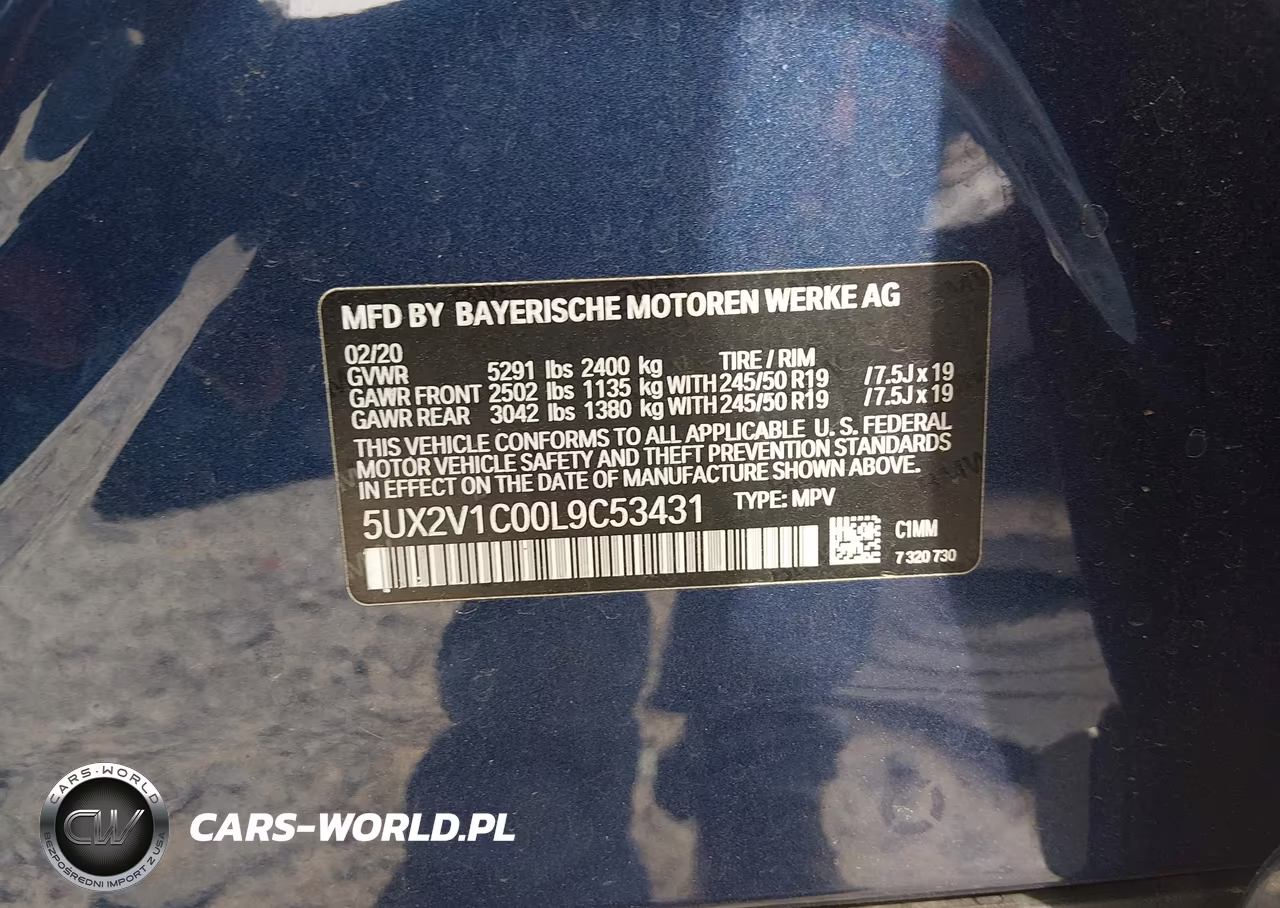 2020 BMW X4 xDrive30I VIN:5UX2V1C00L9C53431 - 9