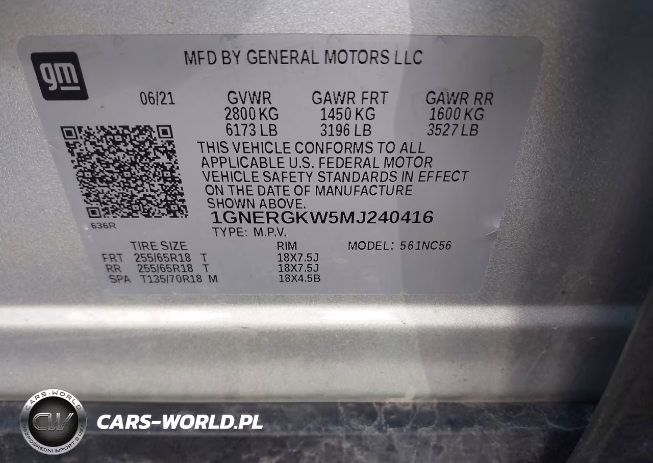 2021 Chevrolet Traverse Fwd Lt Cloth VIN:1GNERGKW5MJ240416 - 9