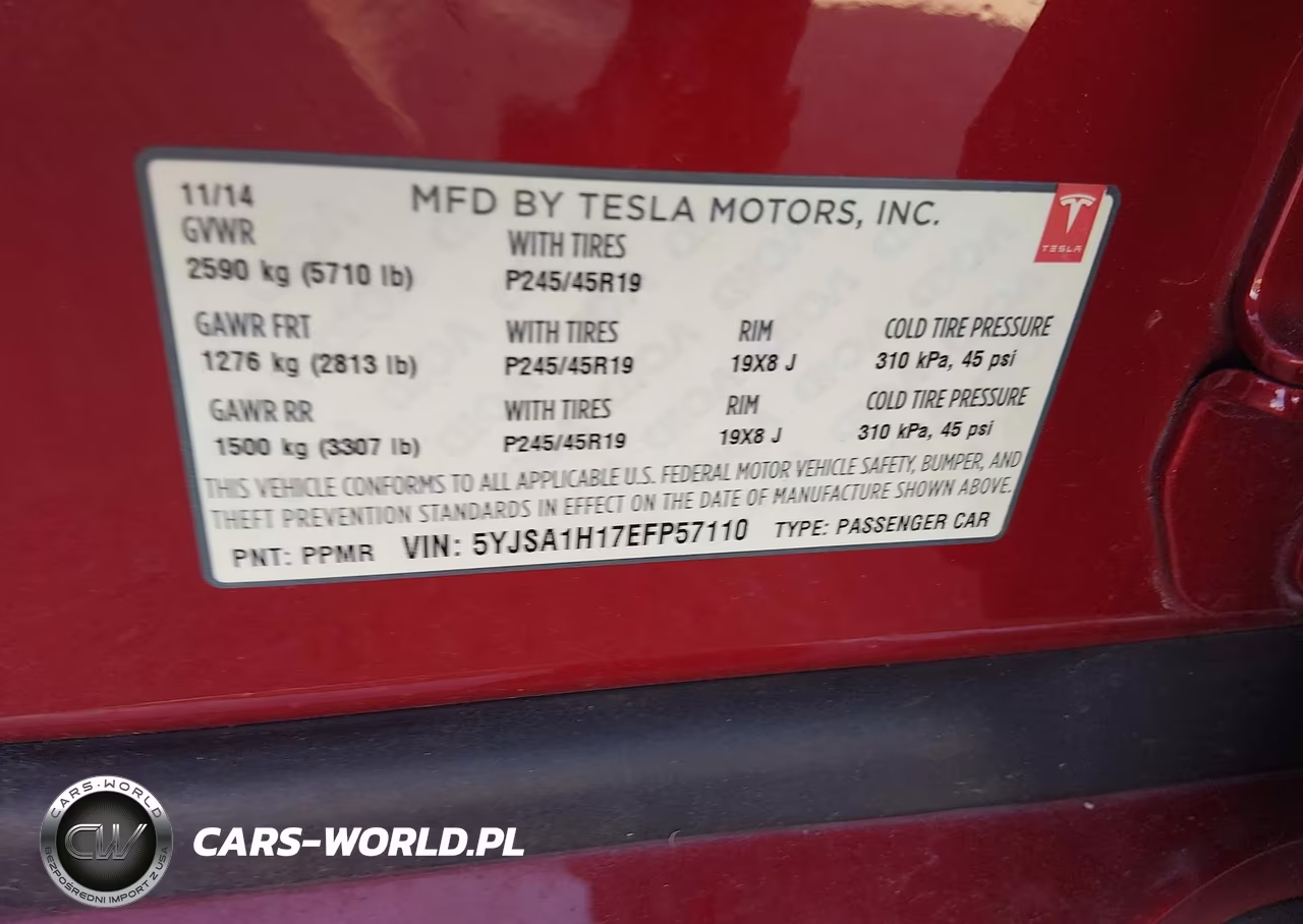 2014 Tesla Model S P85 VIN:5YJSA1H17EFP57110 - 9