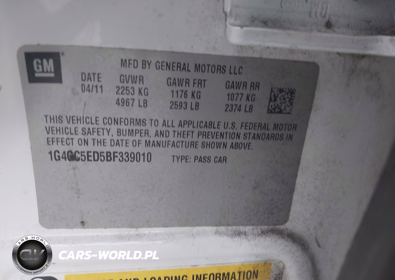 2011 Buick Lacrosse Cxl VIN:1G4GC5ED5BF339010 - 9