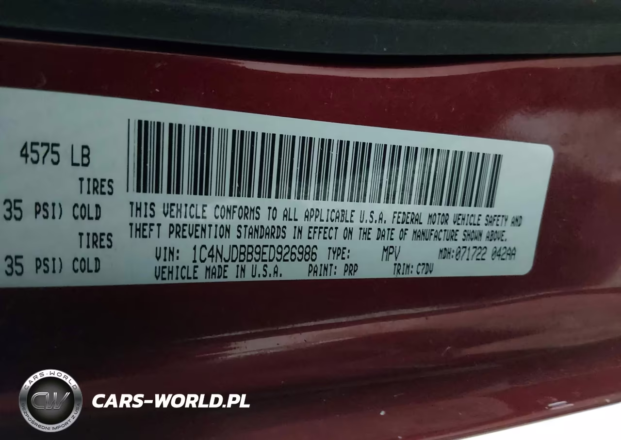 2014 Jeep Compass Sport VIN:1C4NJDBB9ED926986 - 9