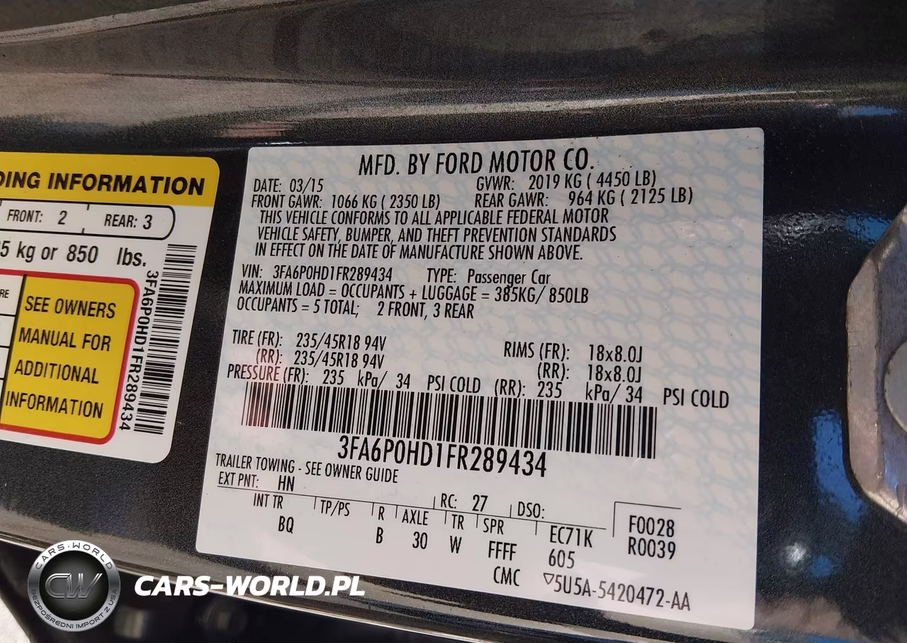 2015 Ford Fusion Se VIN:3FA6P0HD1FR289434 - 9