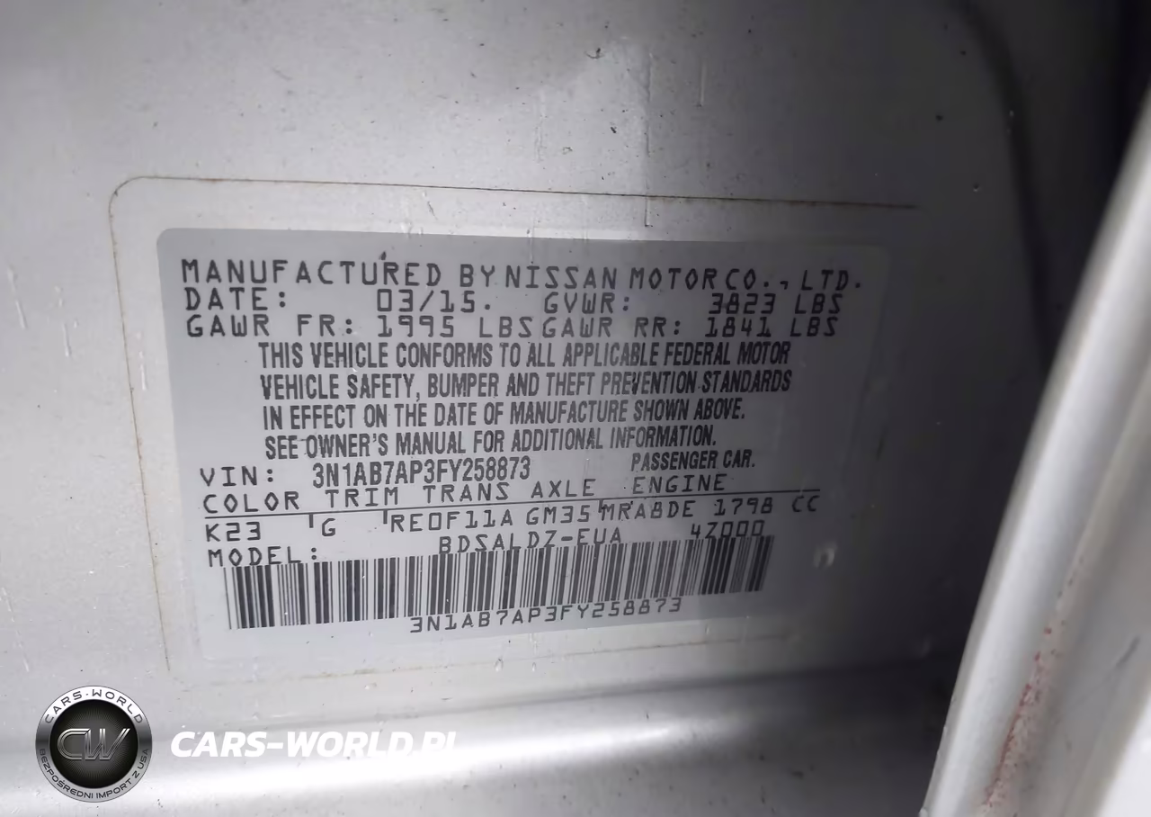 2015 Nissan Sentra Fe+ S-S-Sl-Sr-Sv VIN:3N1AB7AP3FY258873 - 9