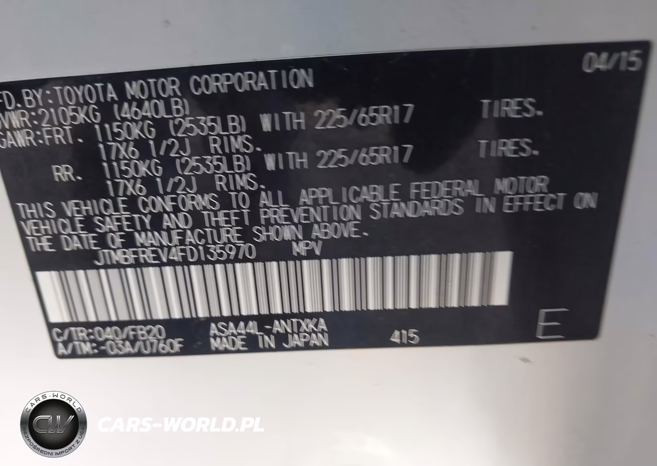 2015 Toyota Rav4 Le VIN:JTMBFREV4FD135970 - 9