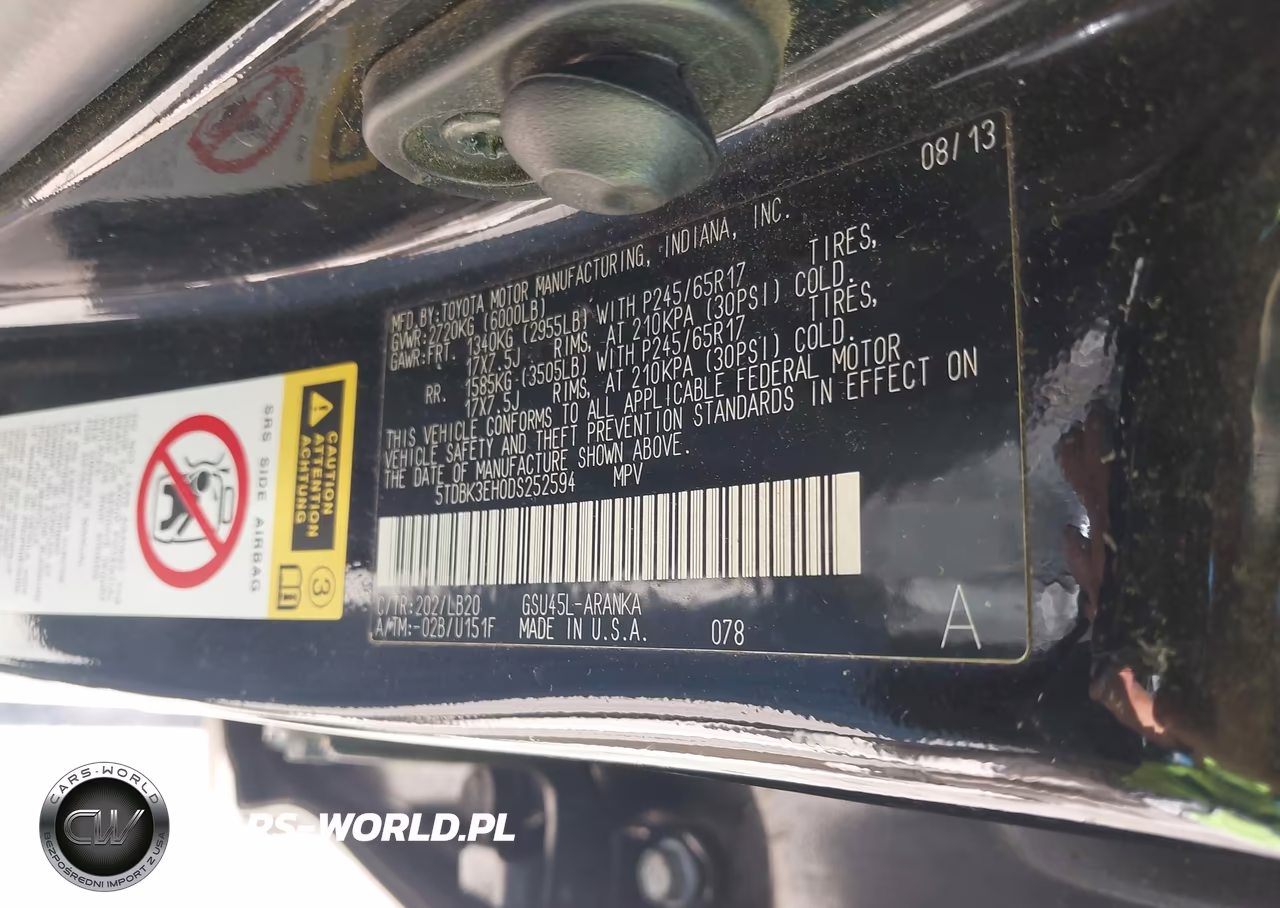 2013 Toyota Highlander Se V6 VIN:5TDBK3EH0DS252594 - 9